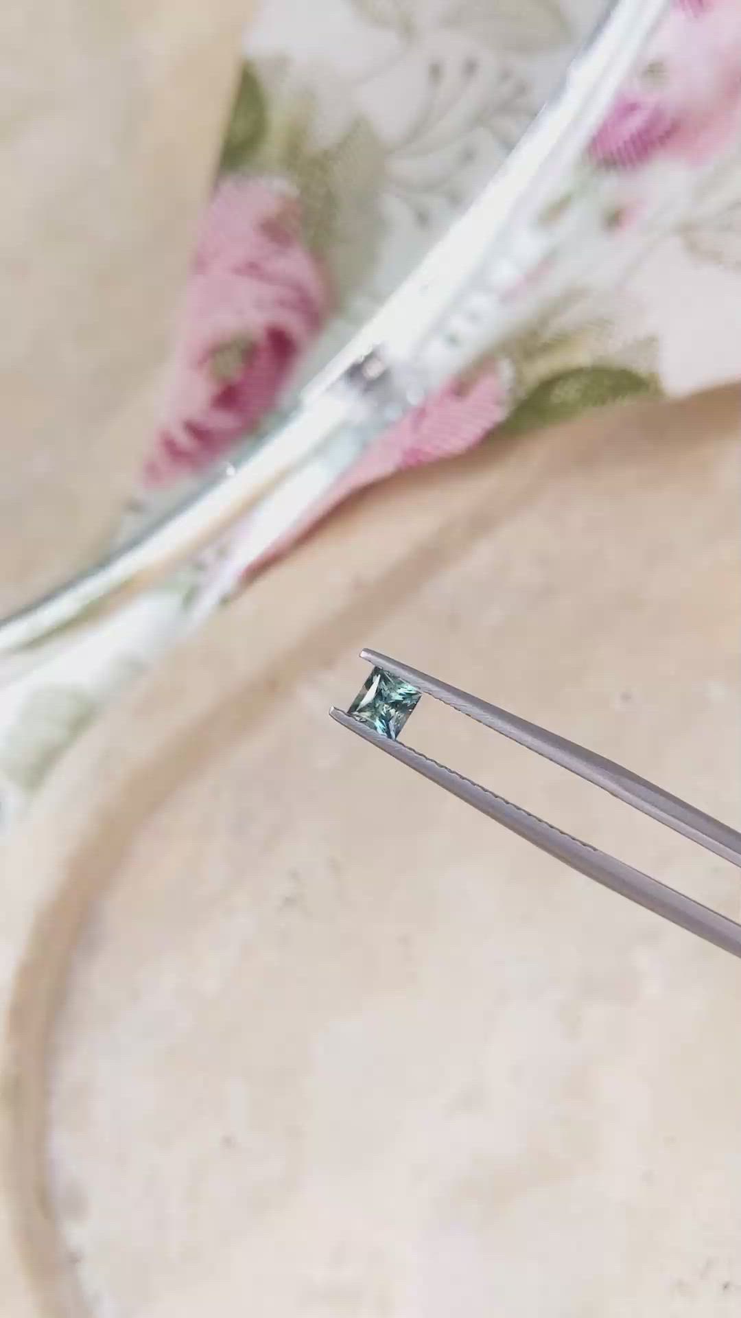 0.46 Ct. Bluish Green Sapphire from Montana Size Video