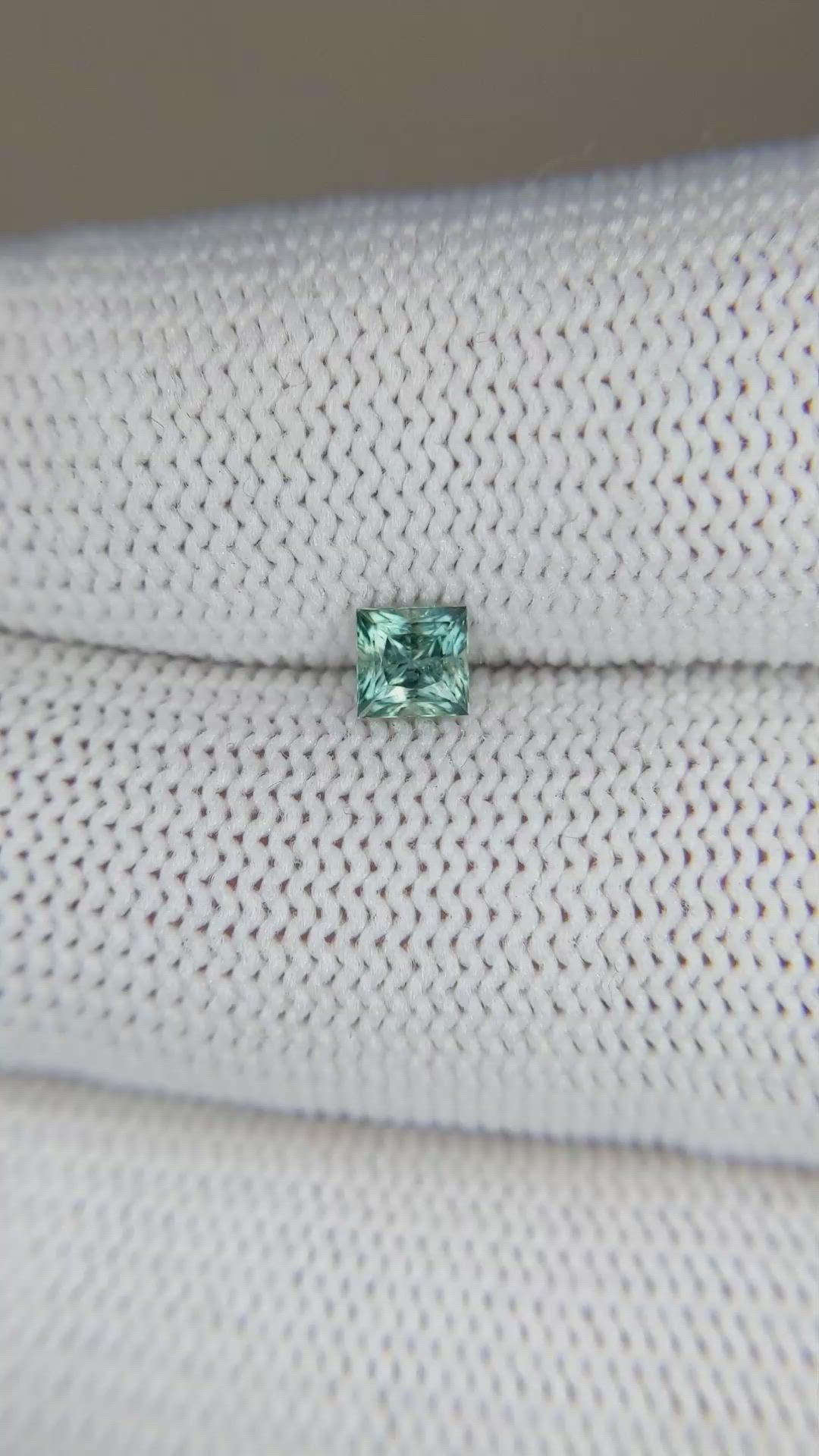0.46 Ct. Bluish Green Sapphire from Montana Size Video