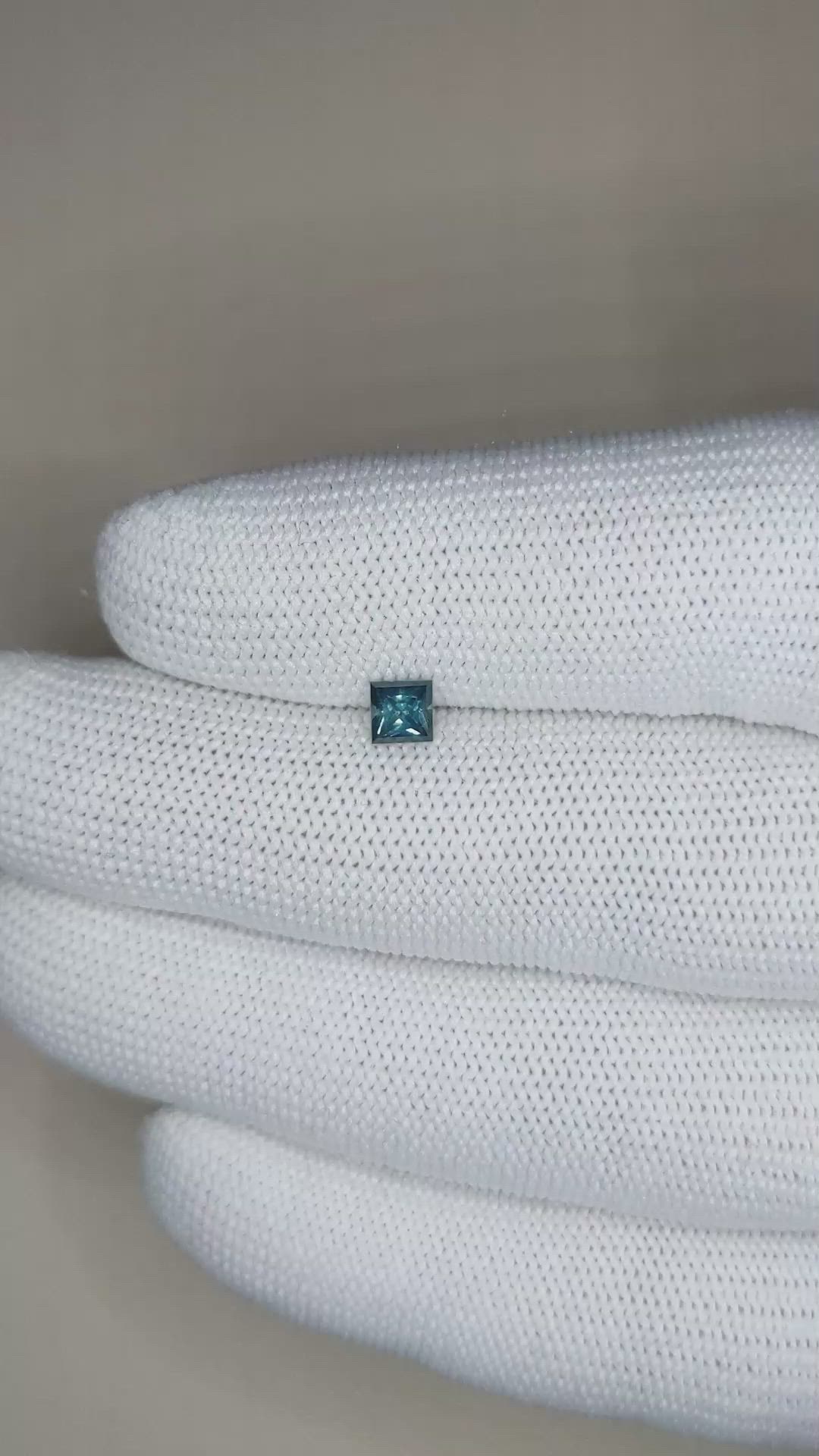 0.46 Ct. Greenish Blue Sapphire from Ceylon (Sri Lanka) Size Video