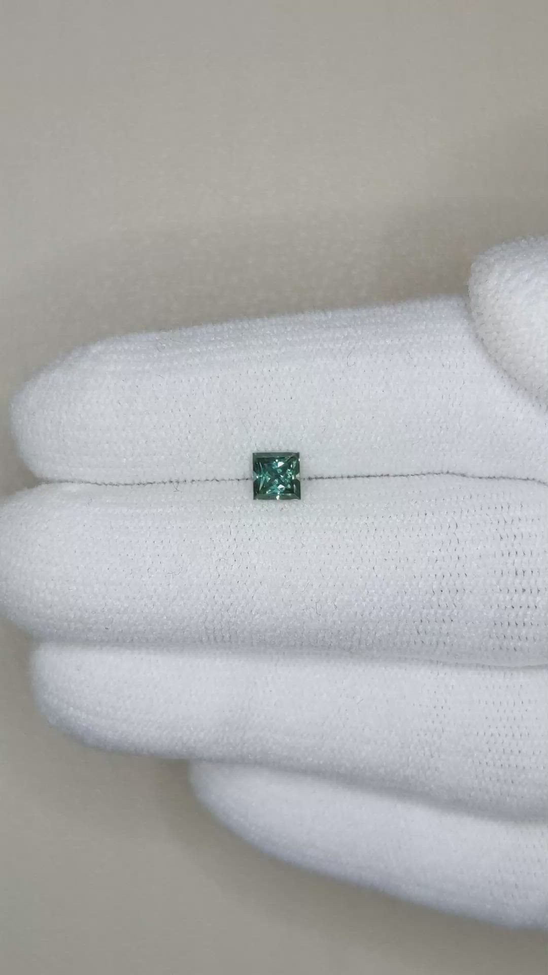 0.46 Ct. Bluish Green Sapphire from Montana Size Video