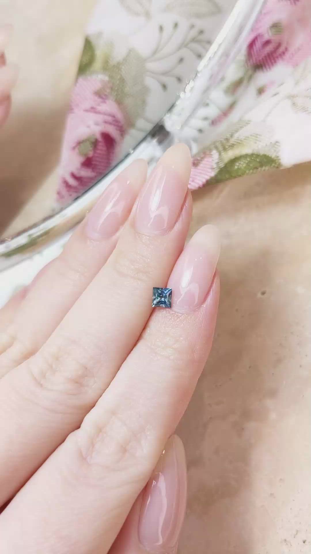 0.48 Ct. Bluish Green Sapphire from Montana Size Video