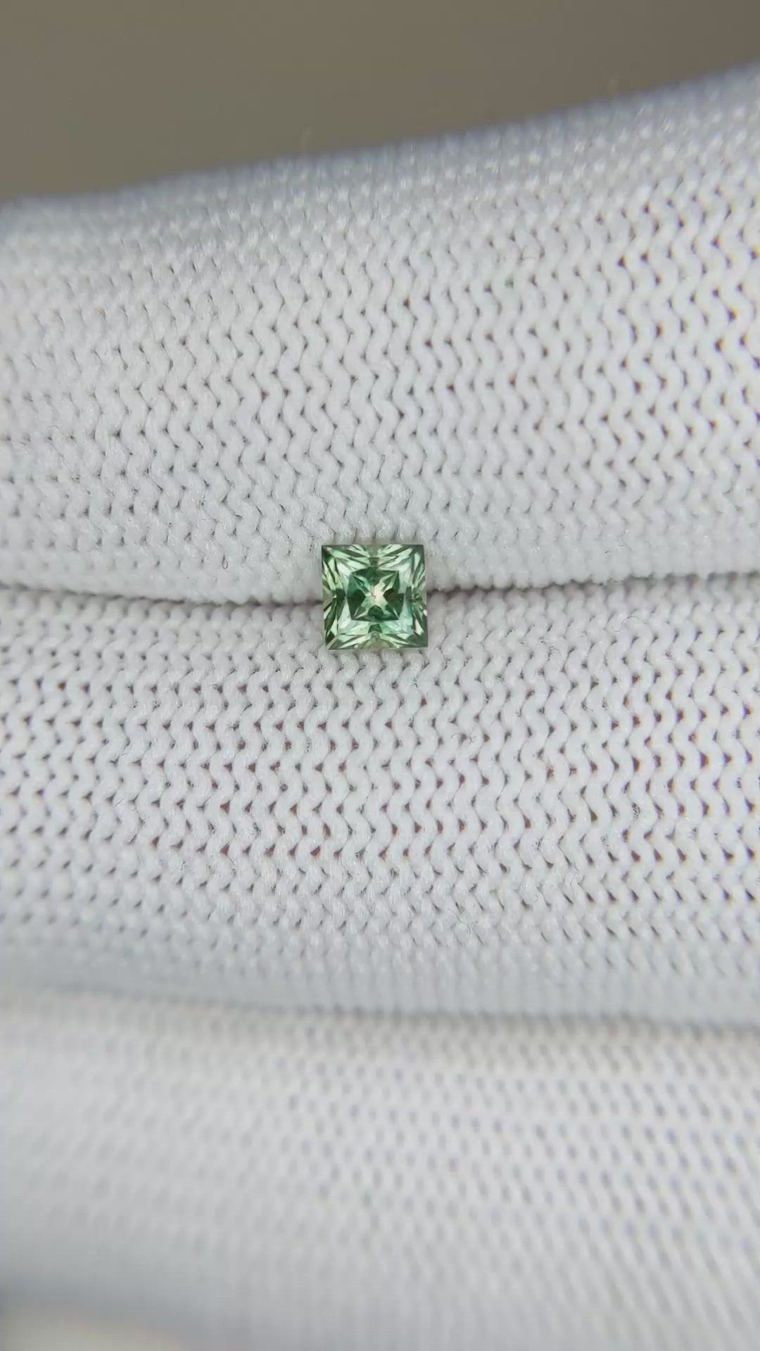 0.49 Ct. Green Sapphire from Montana Size Video