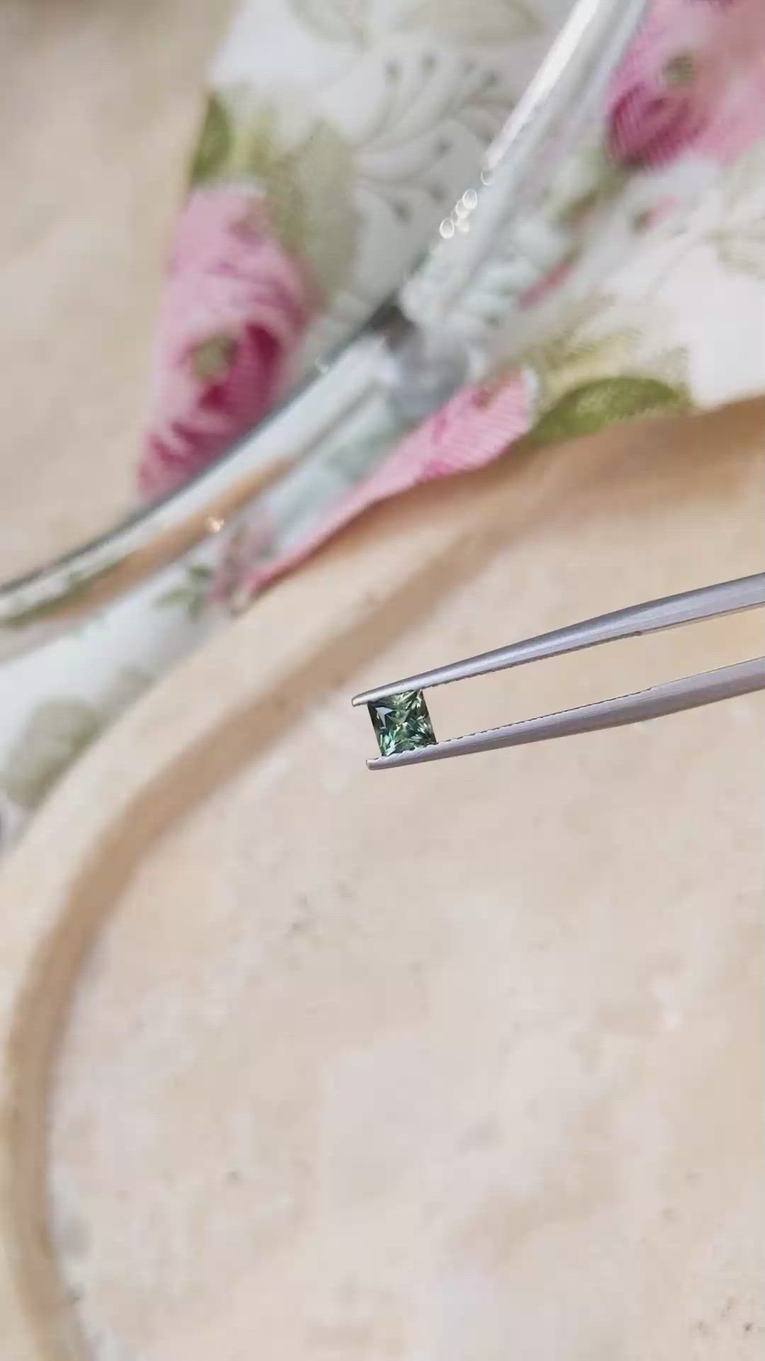 0.49 Ct. Green Sapphire from Montana Size Video