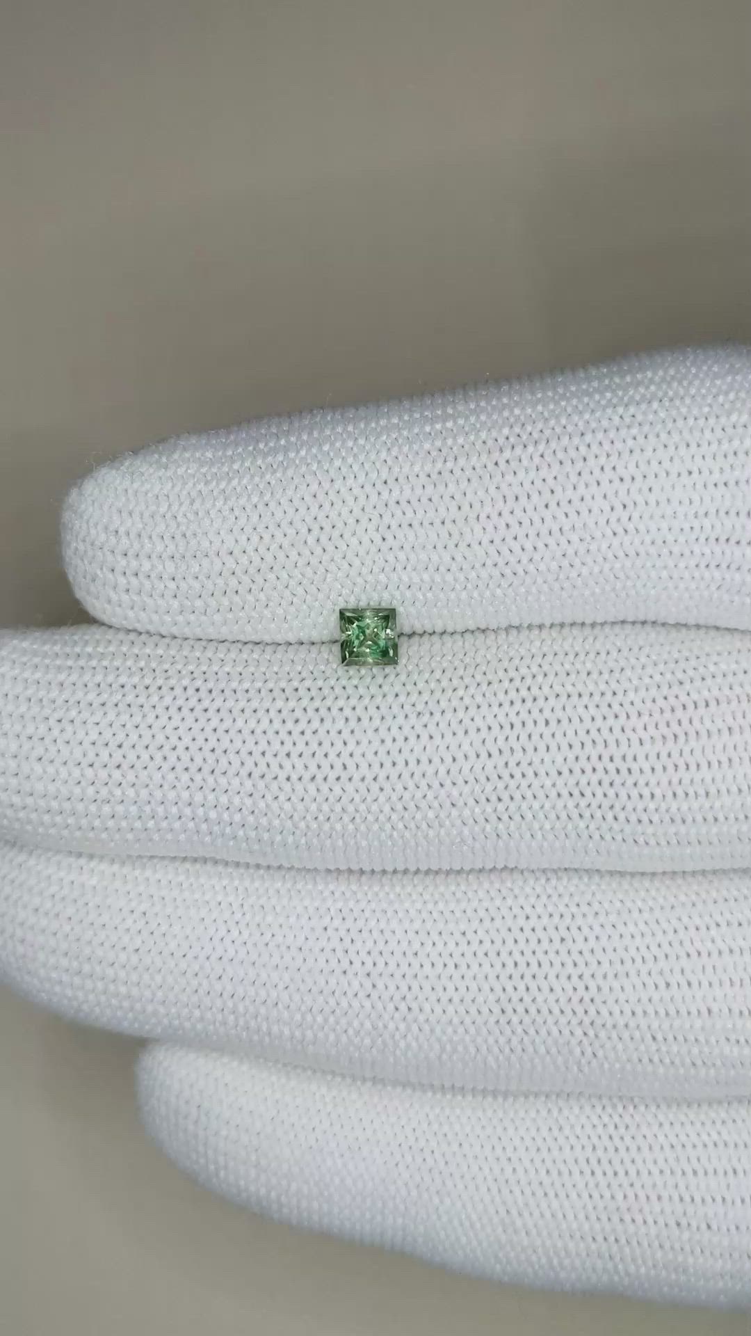 0.49 Ct. Green Sapphire from Montana Size Video