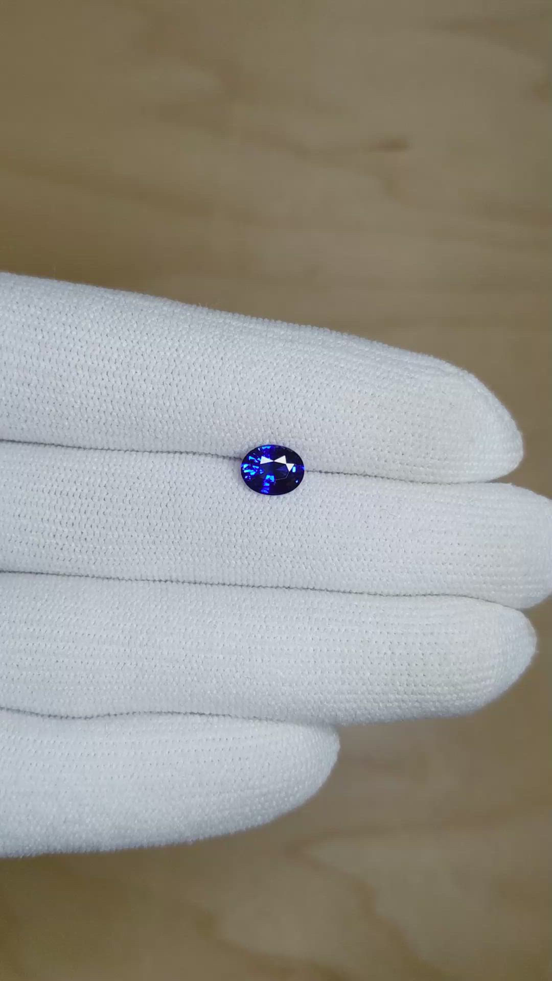 1.06 Ct. Blue Sapphire from Ceylon (Sri Lanka) Size Video