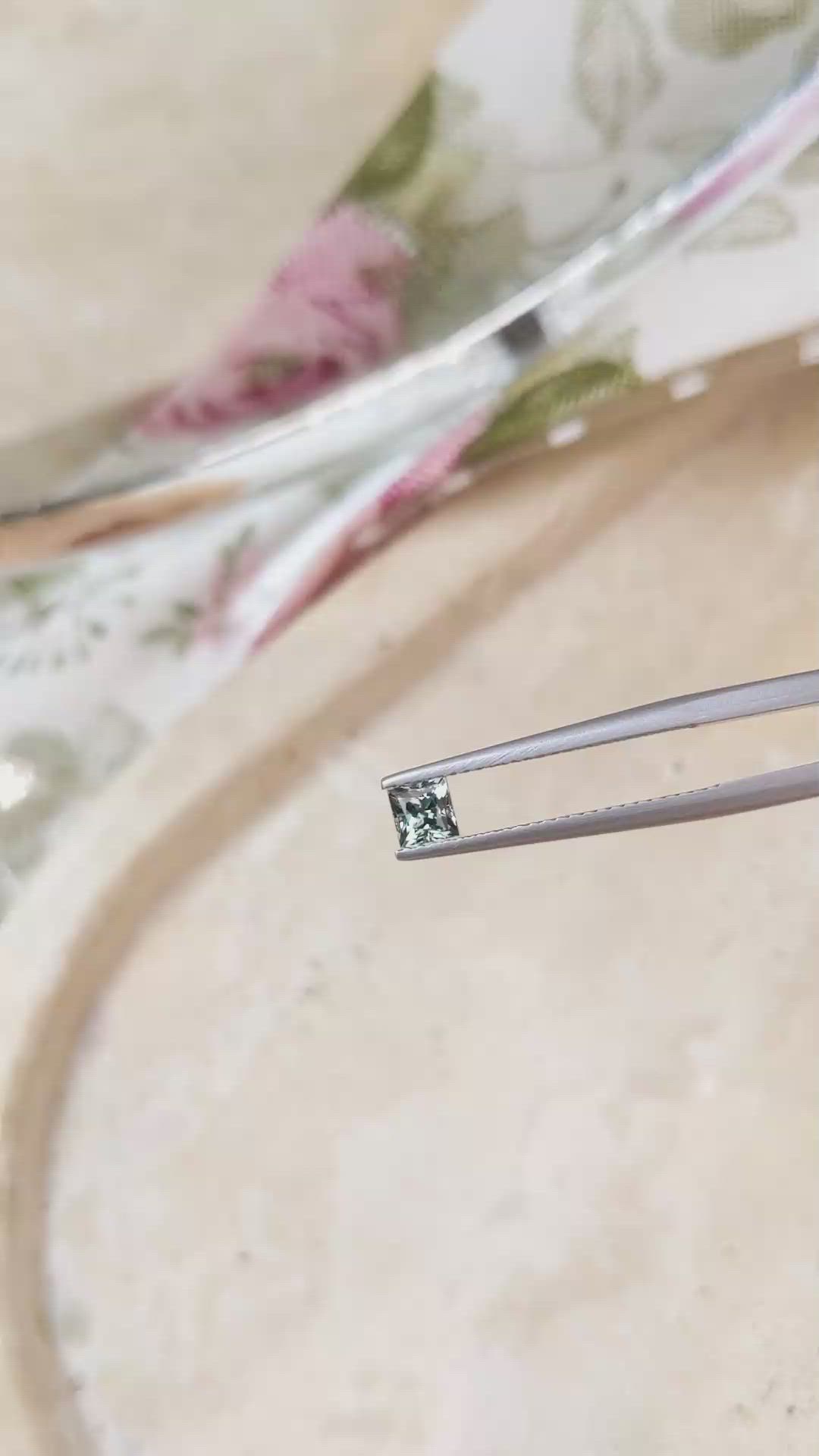 0.51 Ct. Bluish Green Sapphire from Ceylon (Sri Lanka) Size Video