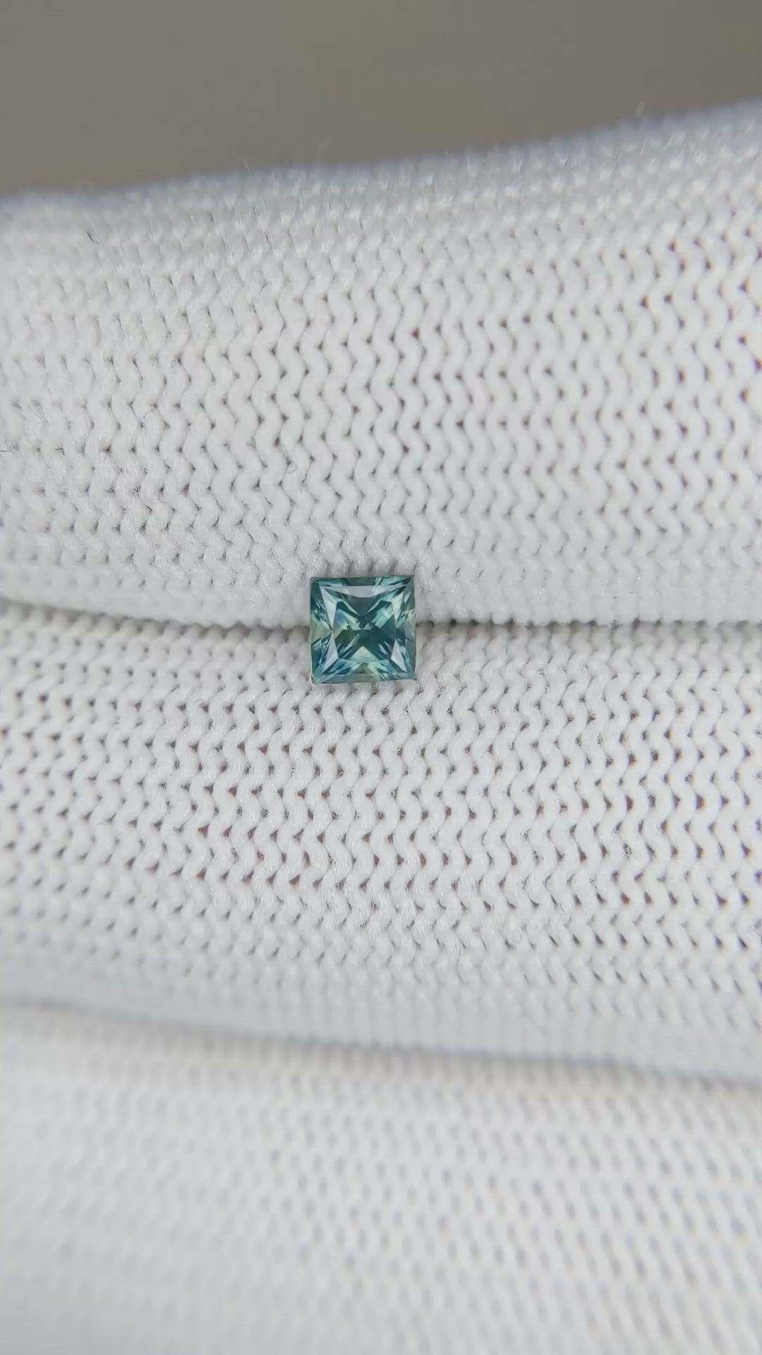 0.52 Ct. Greenish Blue Sapphire from Montana Size Video