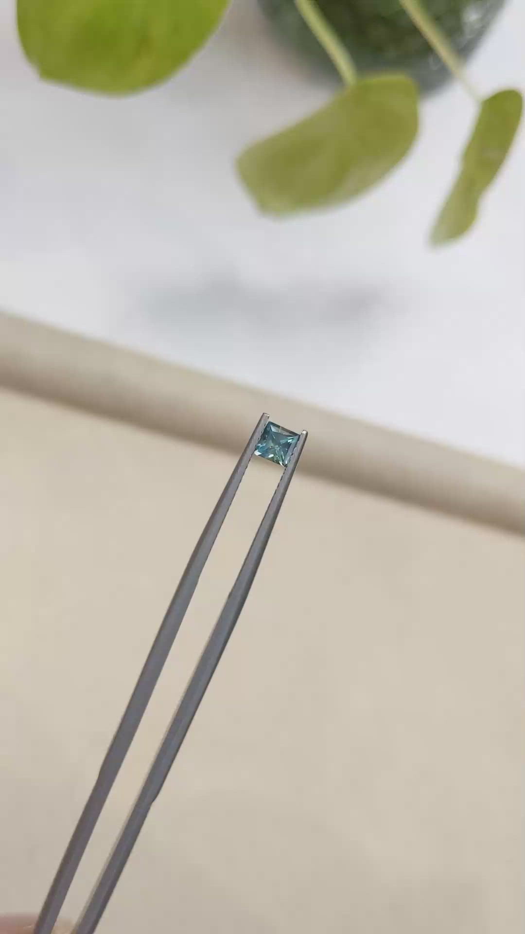 0.52 Ct. Greenish Blue Sapphire from Montana Size Video