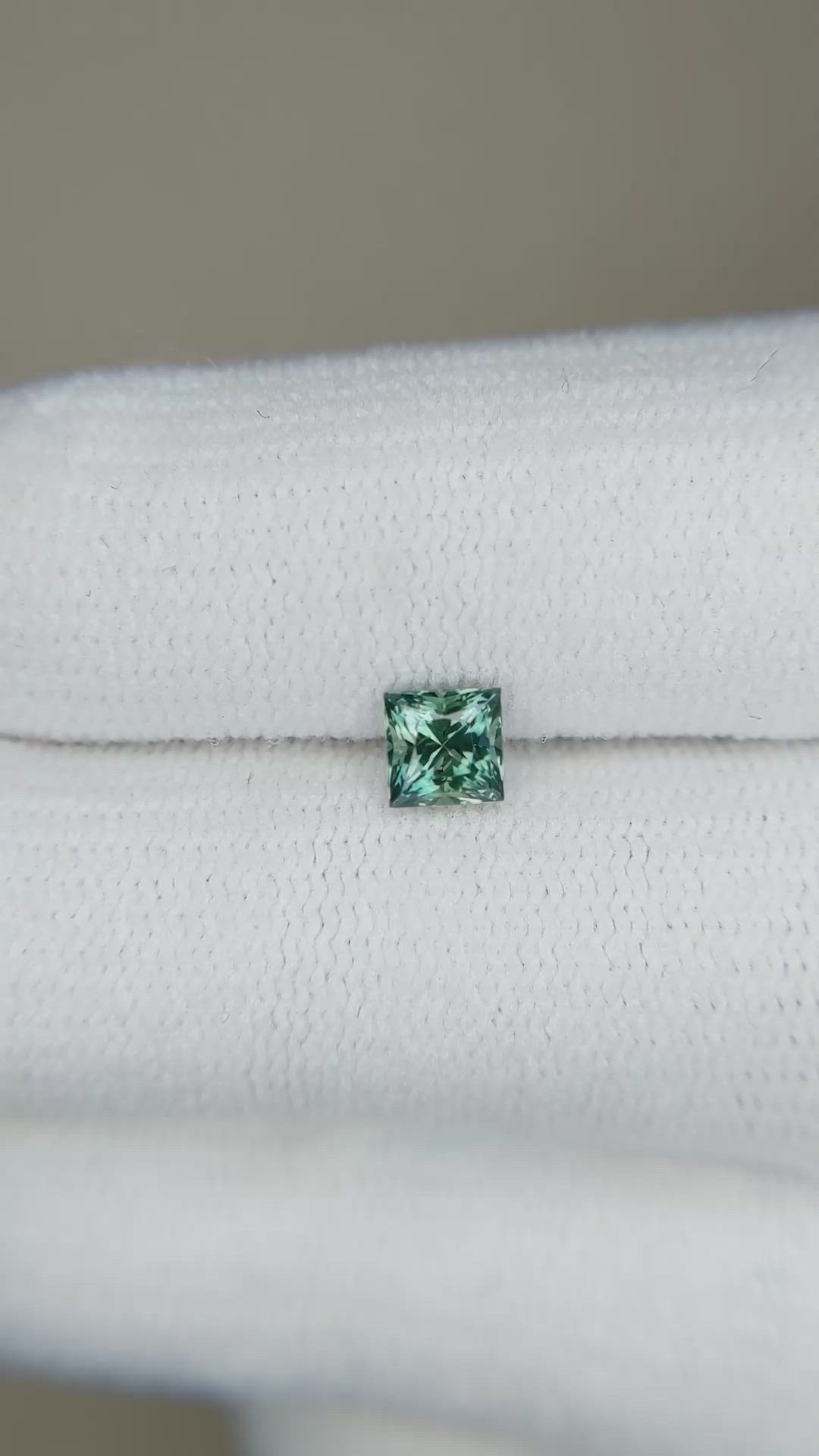 0.56 Ct. Bluish Green Sapphire from Montana Size Video