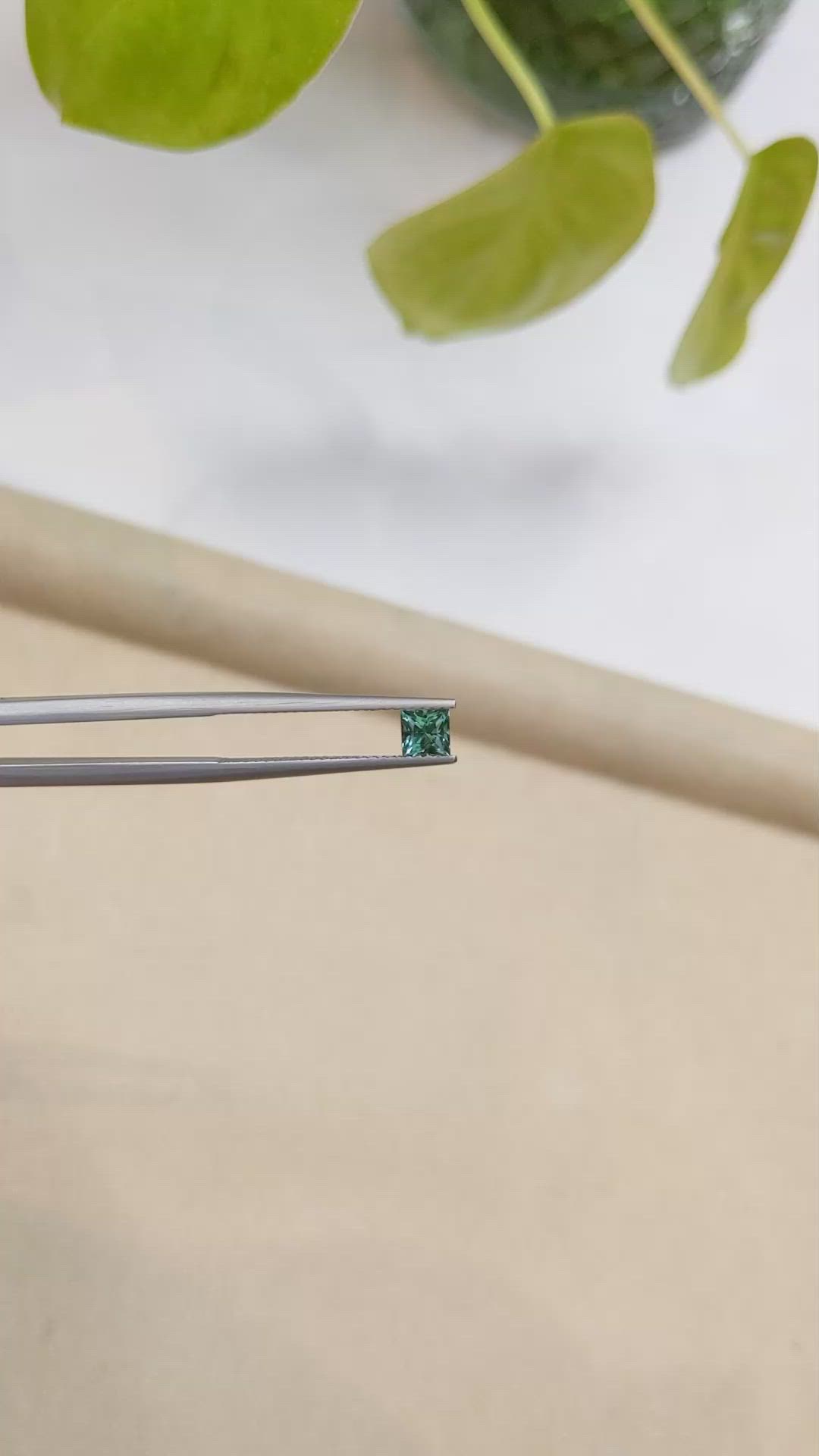 0.56 Ct. Bluish Green Sapphire from Montana Size Video