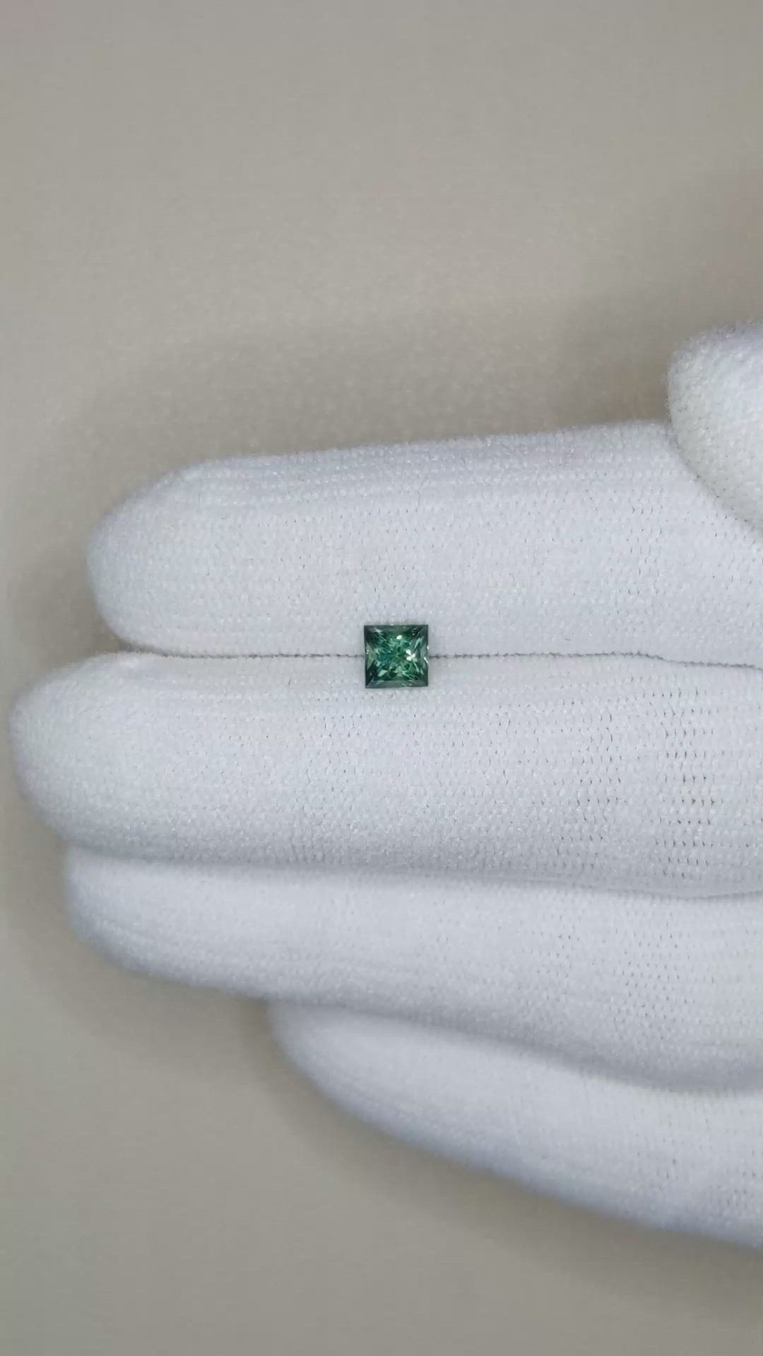 0.56 Ct. Bluish Green Sapphire from Montana Size Video