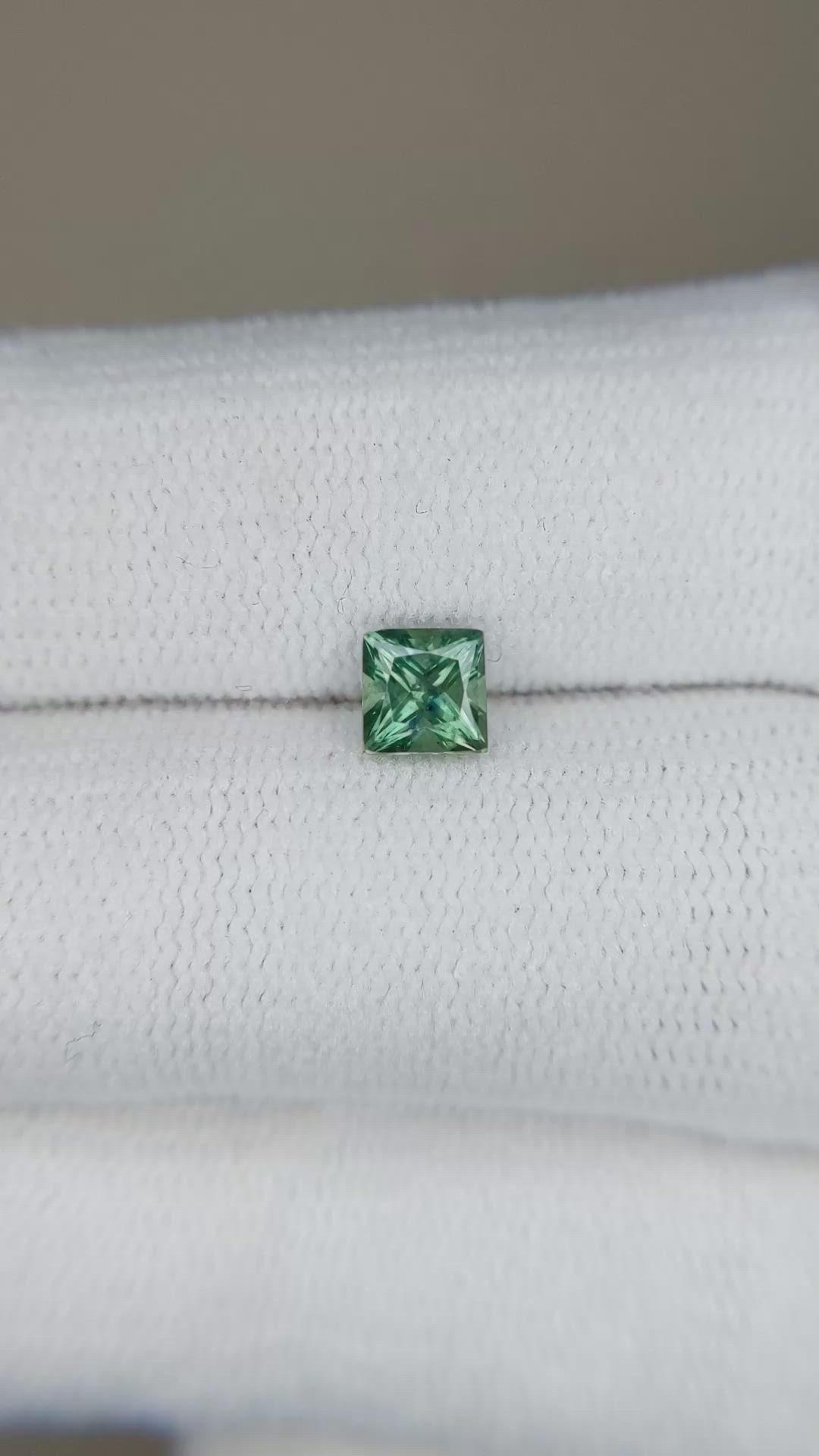 0.66 Ct. Green Sapphire from Montana Size Video