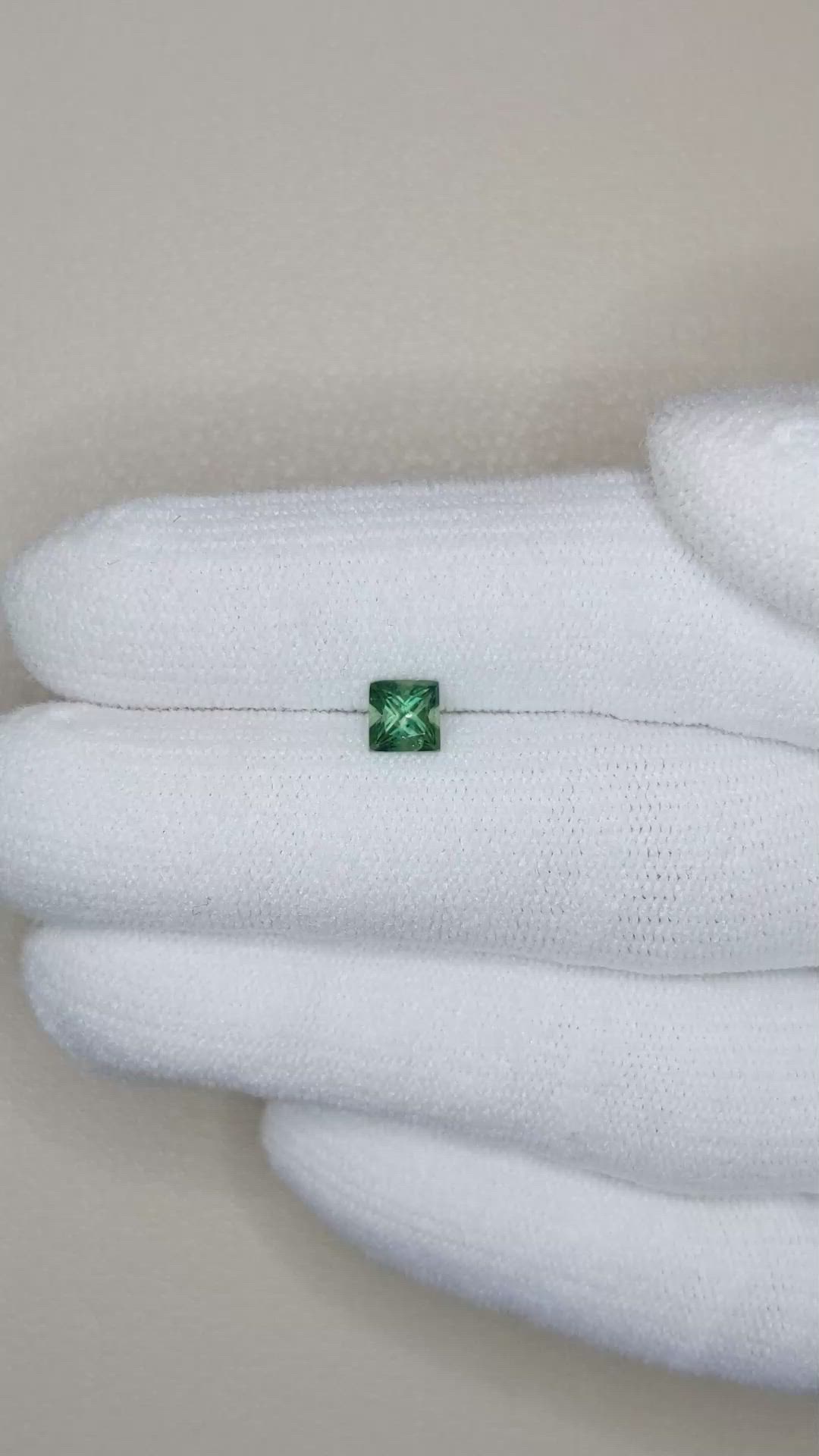 0.66 Ct. Green Sapphire from Montana Size Video
