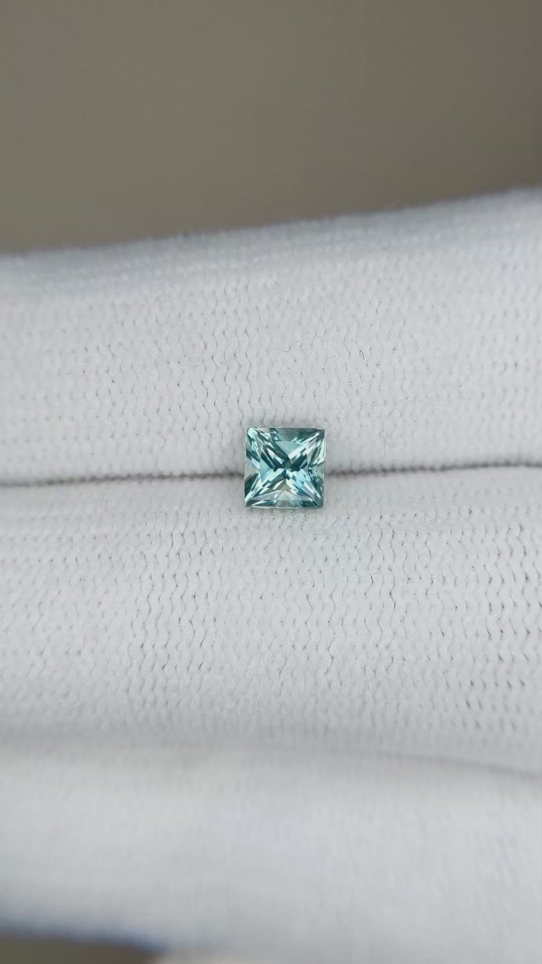 0.66 Ct. Greenish Blue Sapphire from Montana Size Video