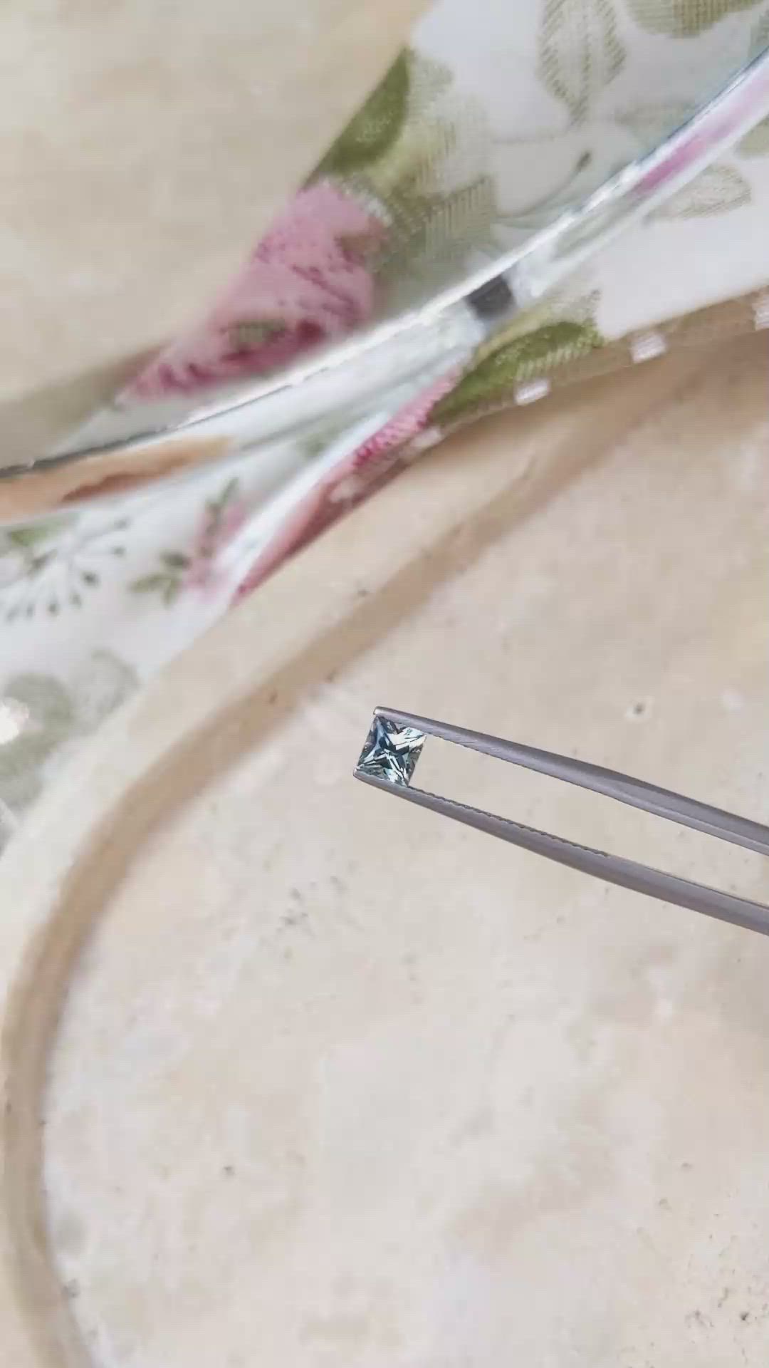 0.66 Ct. Greenish Blue Sapphire from Montana Size Video