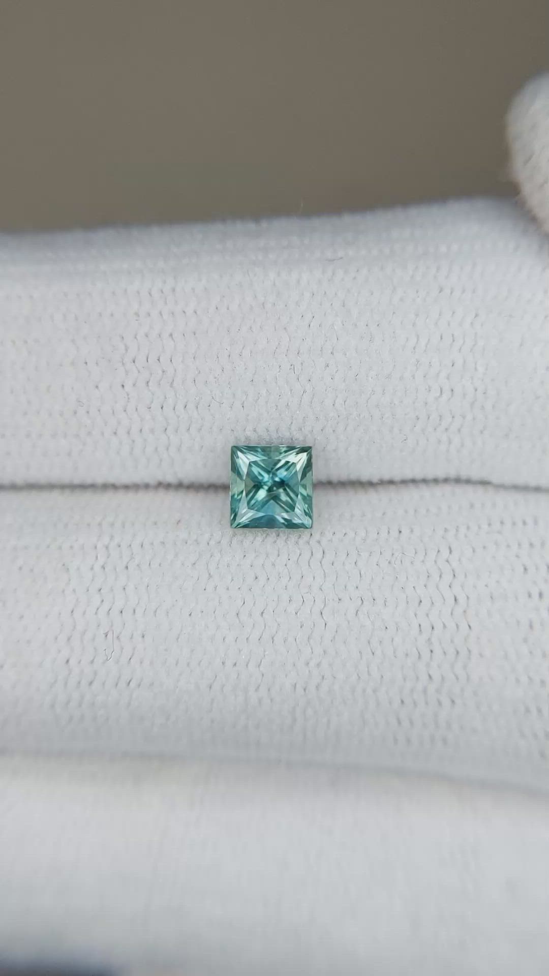 0.67 Ct. Bluish Green Sapphire from Montana Size Video