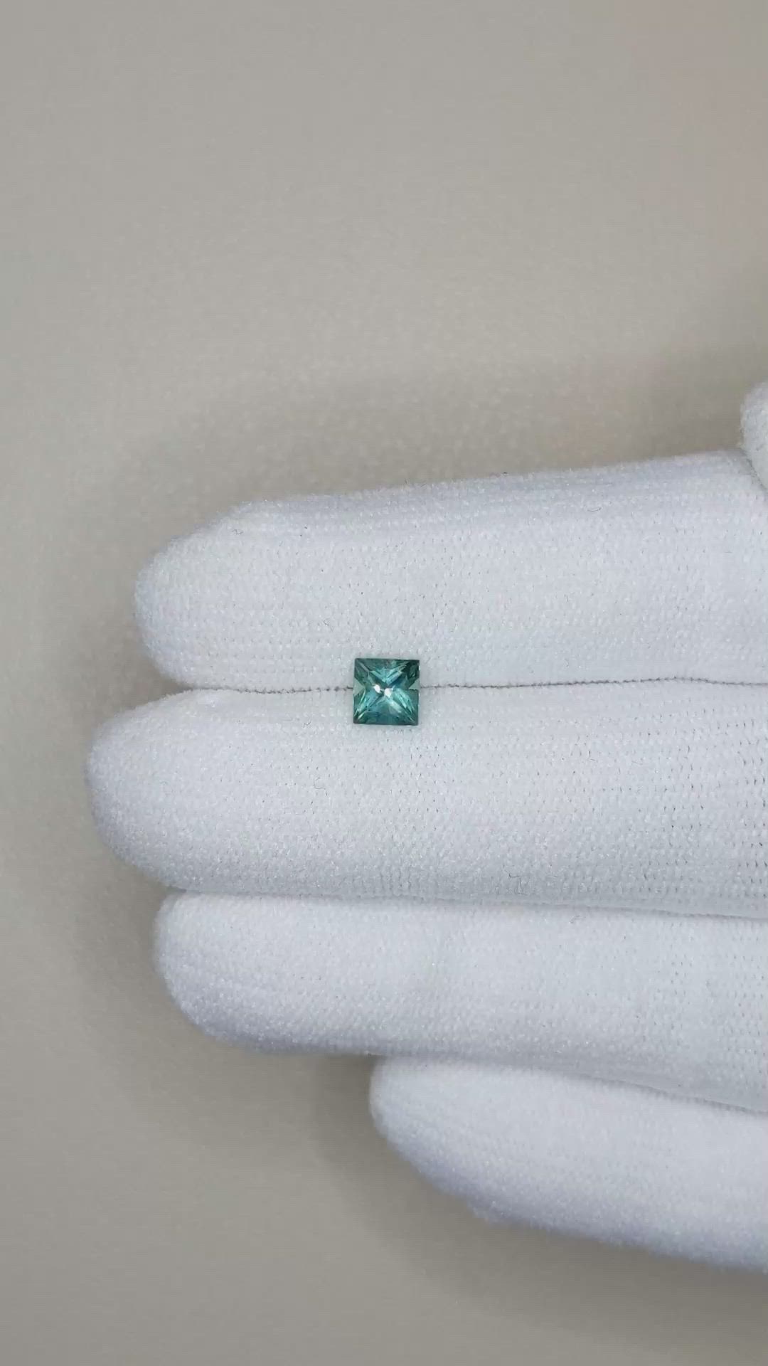0.67 Ct. Bluish Green Sapphire from Montana Size Video