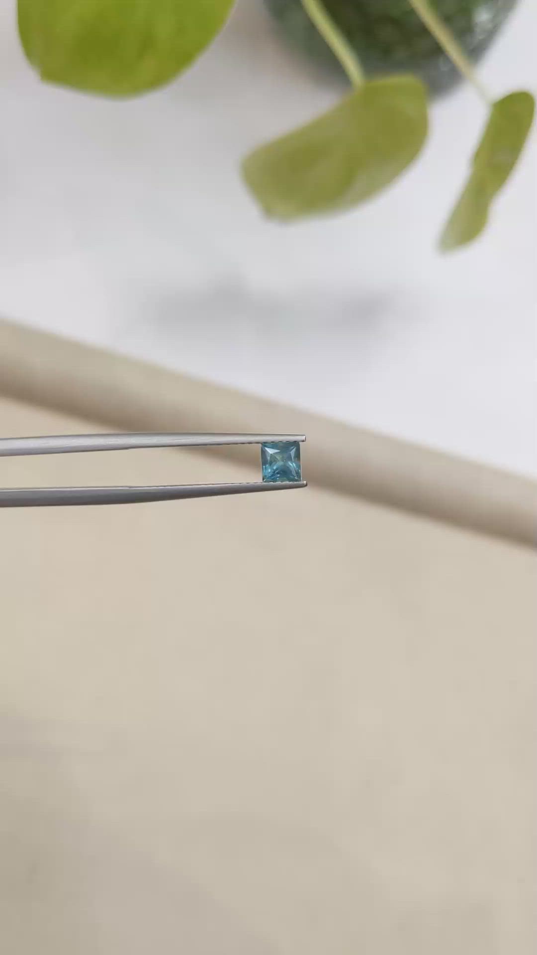 0.71 Ct. Greenish Blue Sapphire from Montana Size Video