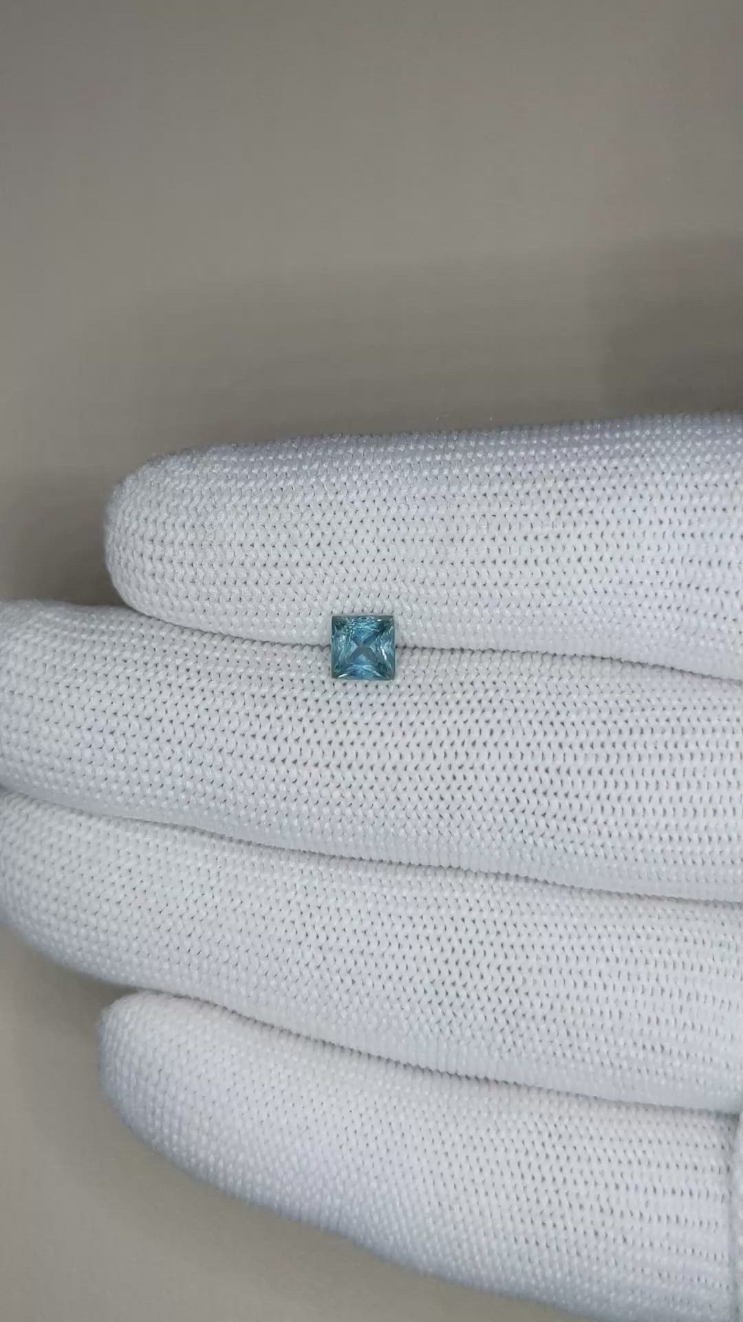 0.82 Ct. Greenish Blue Sapphire from Montana Size Video