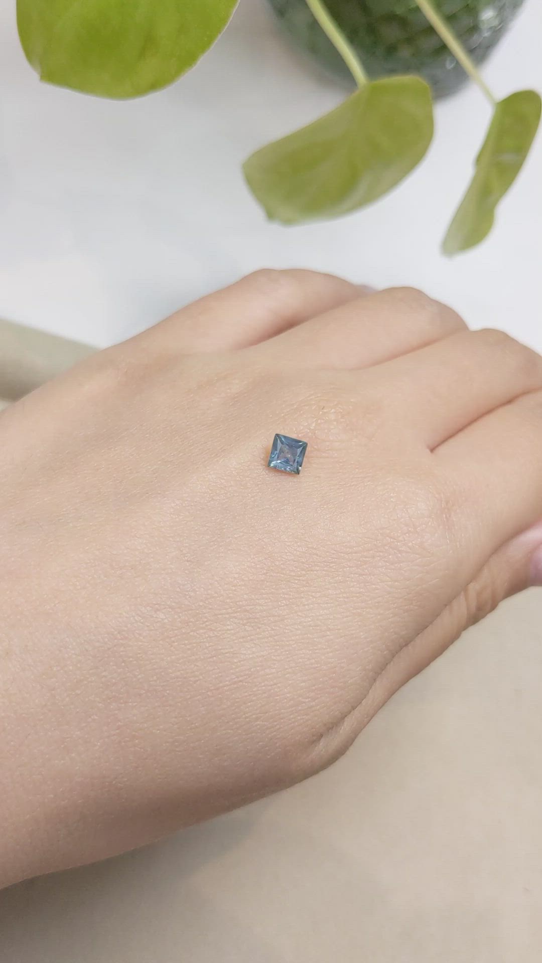 0.82 Ct. Greenish Blue Sapphire from Montana Size Video