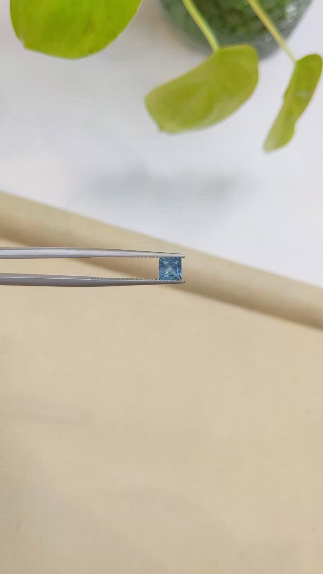 0.82 Ct. Greenish Blue Sapphire from Montana Size Video