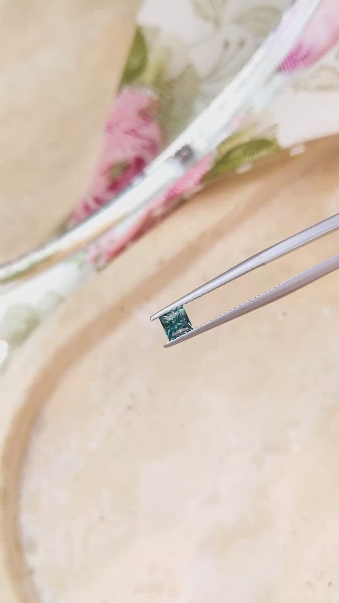 0.67 Ct. Bluish Green Sapphire from Montana Size Video
