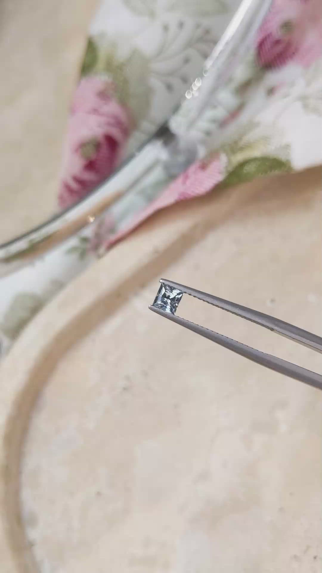 0.46 Ct. Greyish Blue Sapphire from Montana Size Video