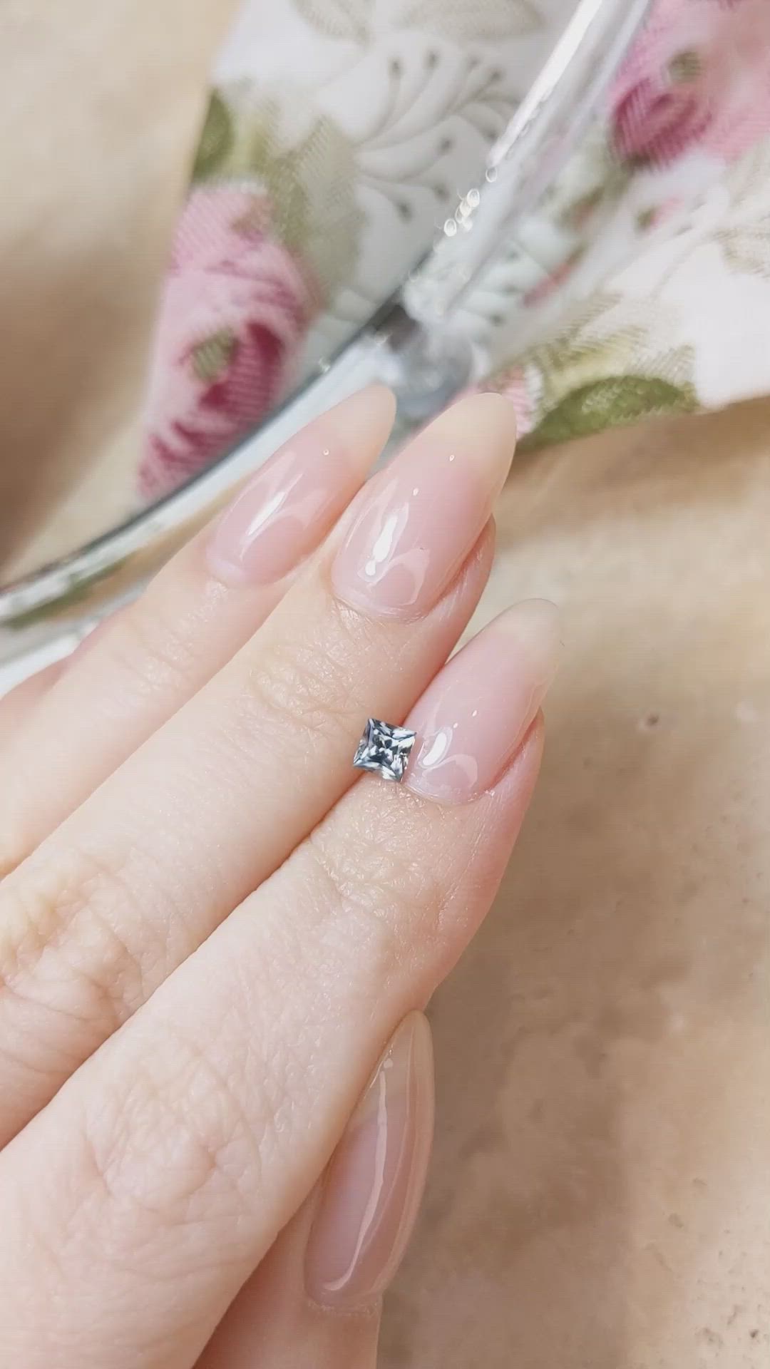 0.46 Ct. Greyish Blue Sapphire from Montana Size Video