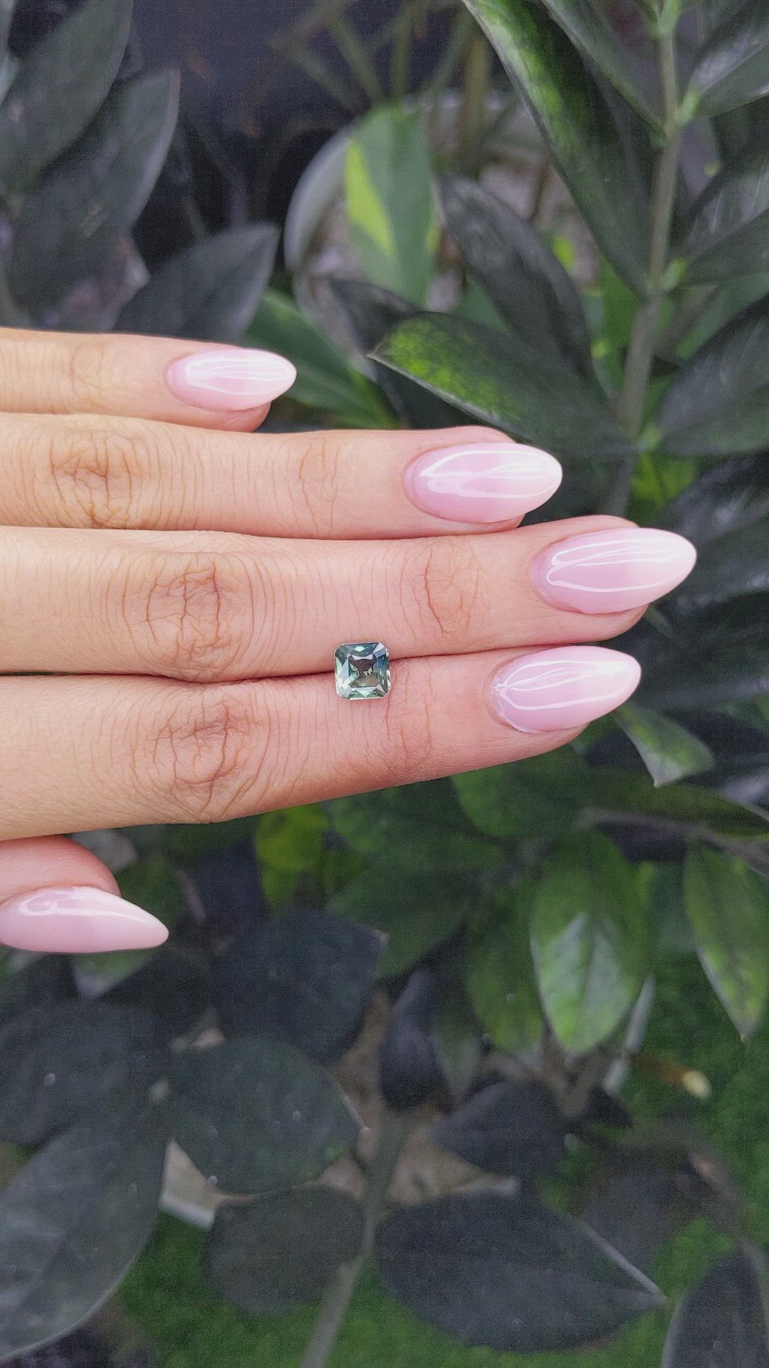 1.59 Ct. Bluish Green Sapphire from Madagascar Size Video