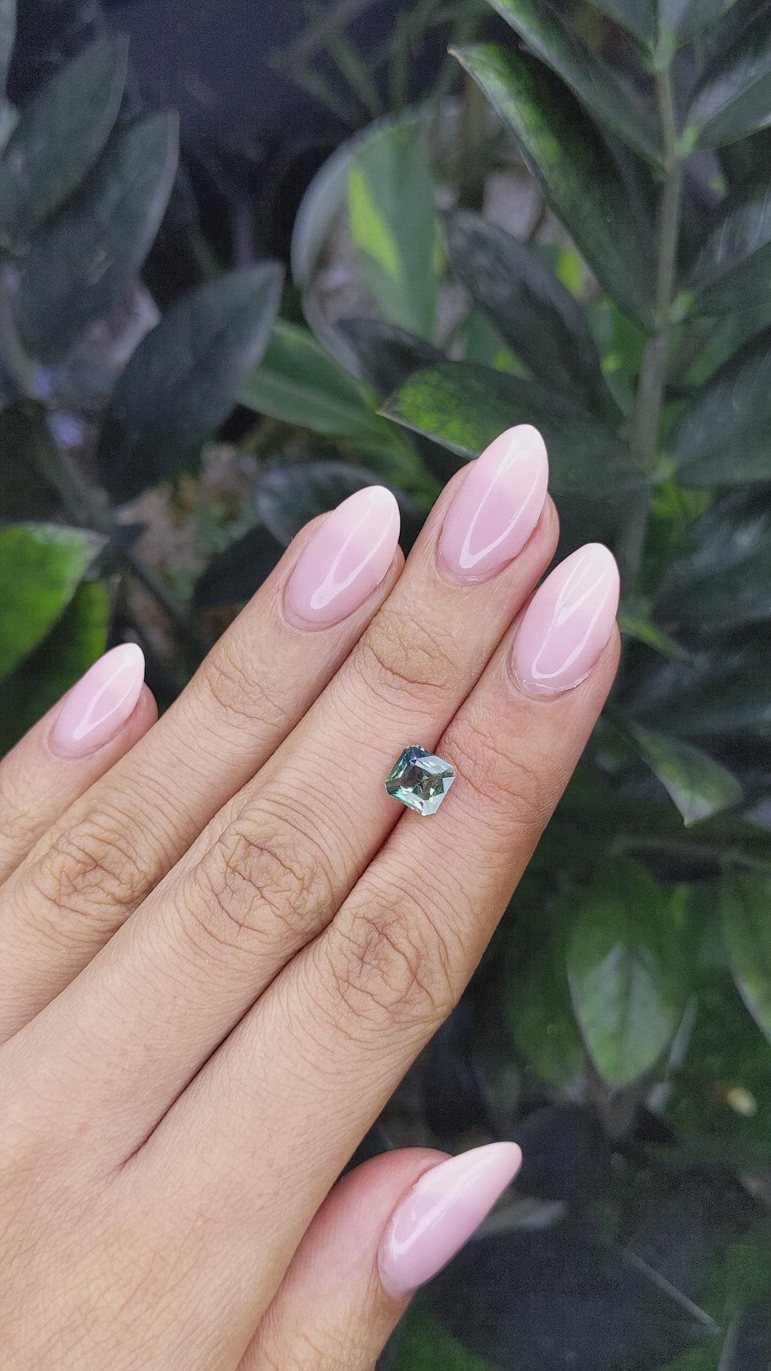 1.59 Ct. Bluish Green Sapphire from Madagascar Size Video