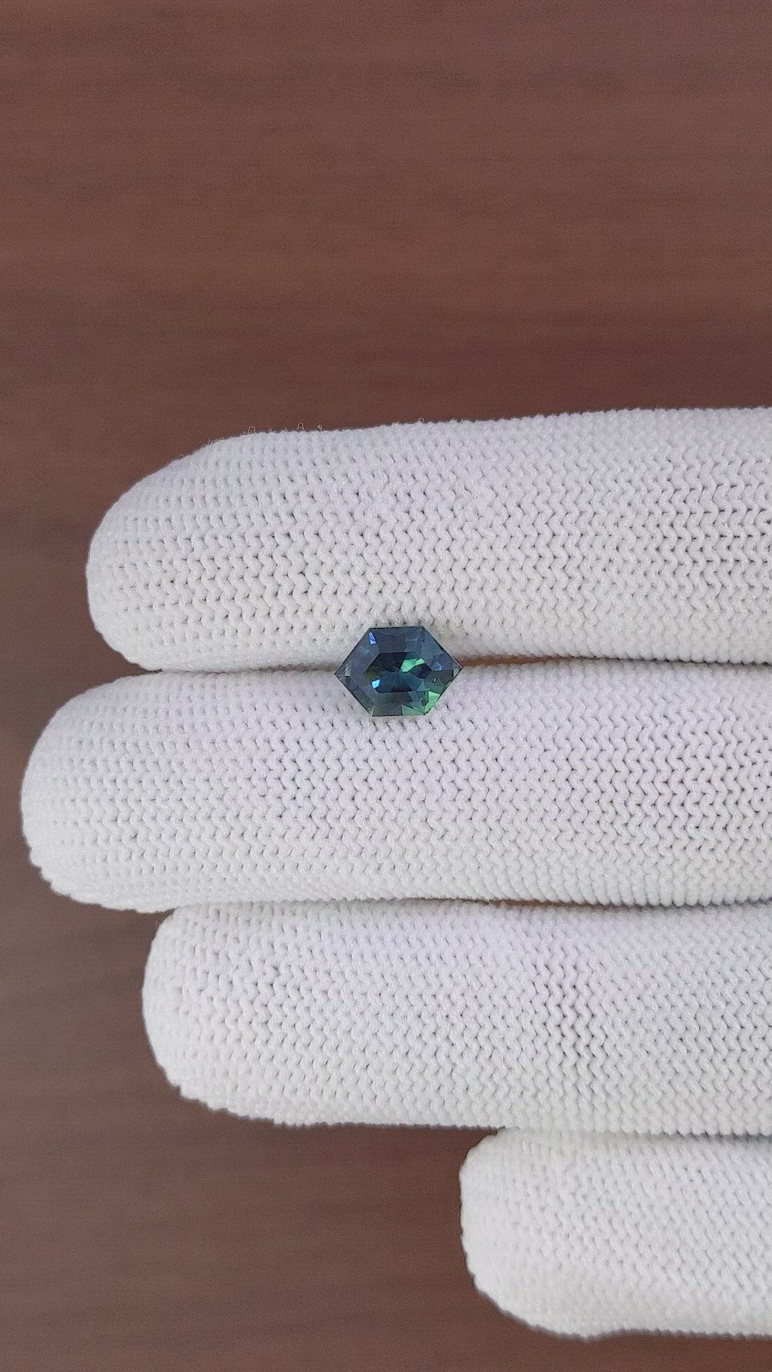 2.05 Ct. Bluish Green Sapphire from Madagascar Size Video