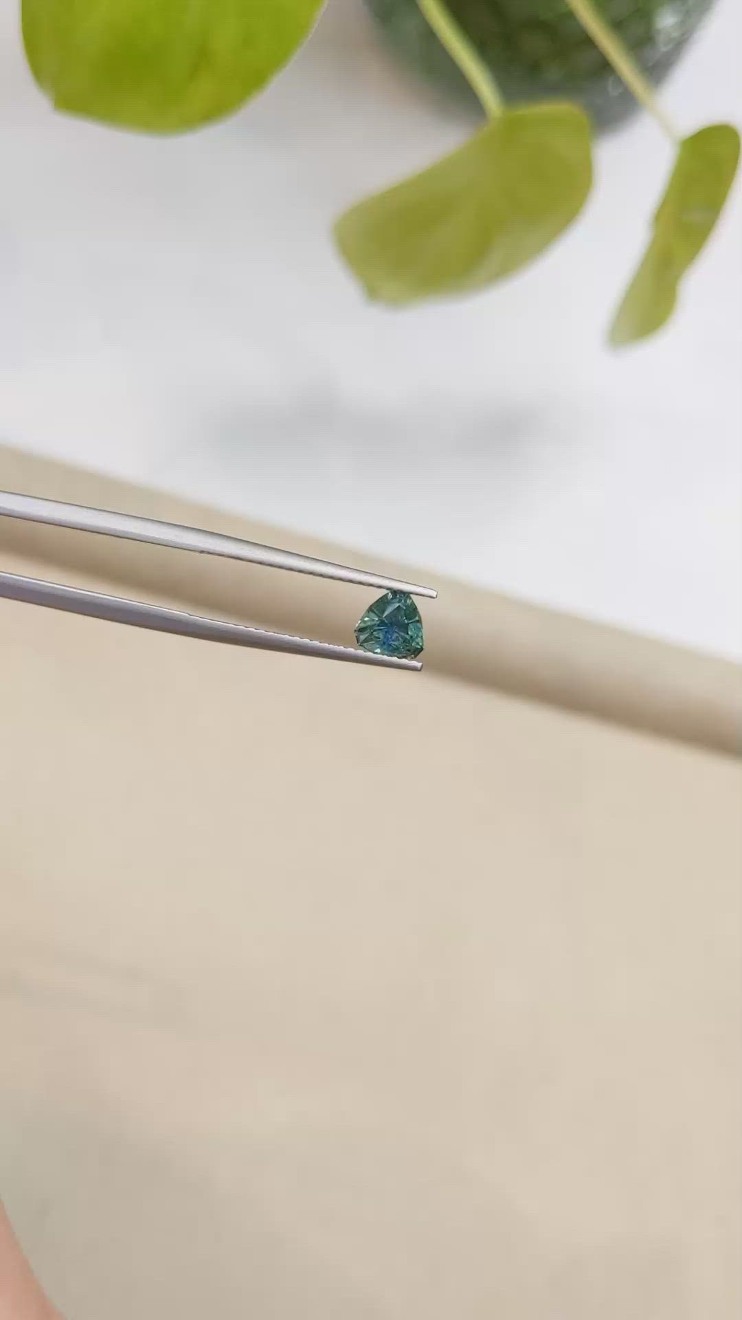 0.92 Ct. Bluish Green Sapphire from Montana Size Video