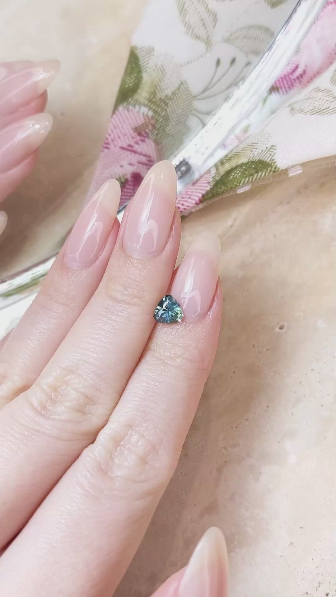 0.89 Ct. Greenish Blue Sapphire from Montana Size Video