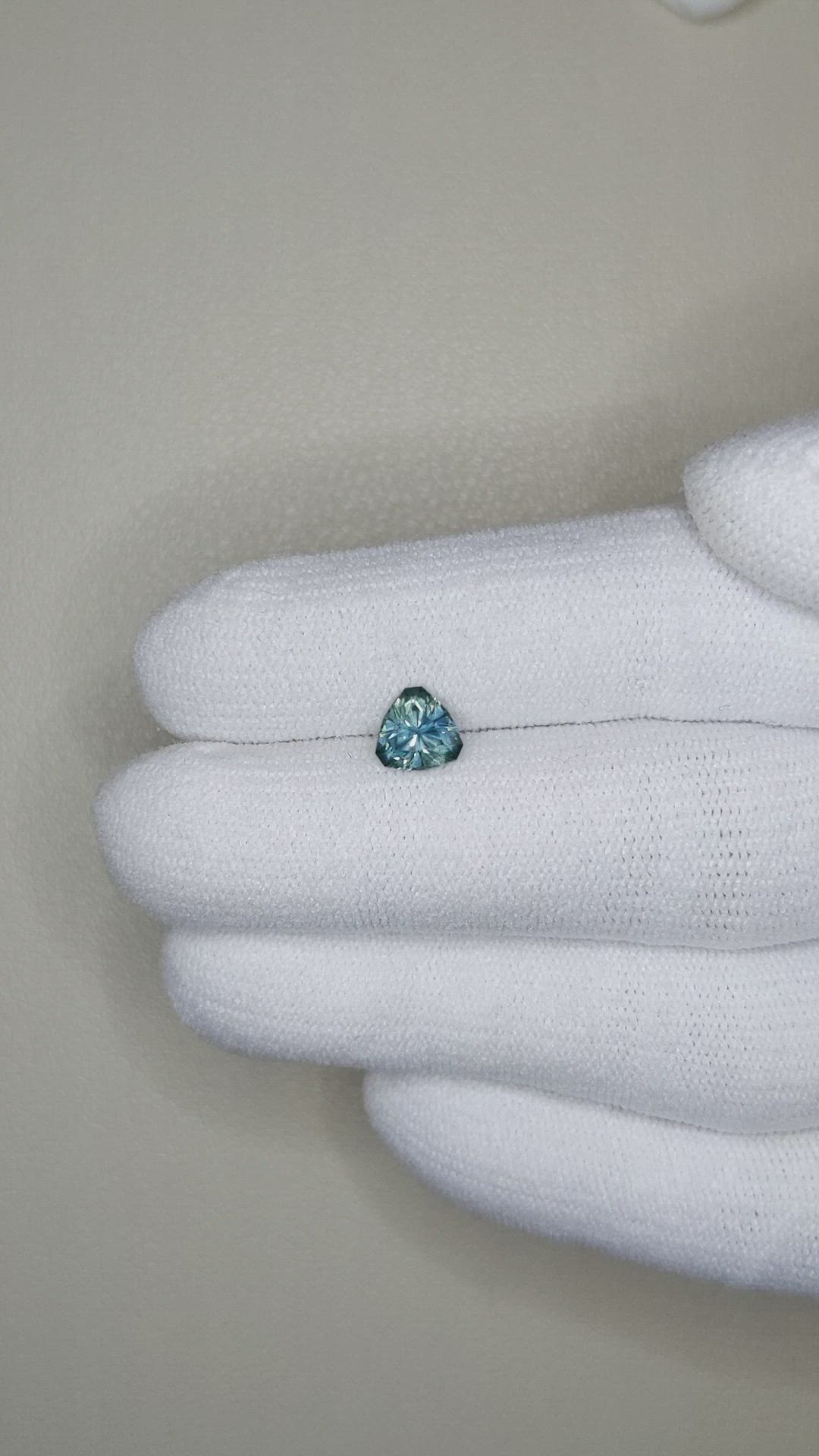 0.89 Ct. Greenish Blue Sapphire from Montana Size Video
