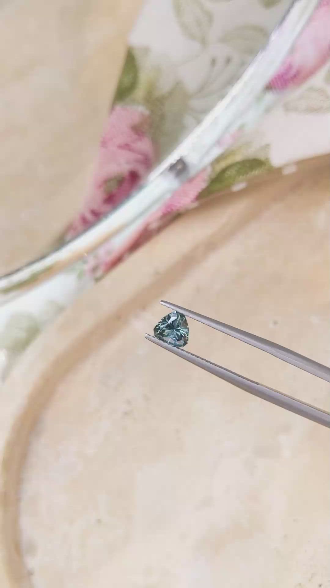 0.89 Ct. Greenish Blue Sapphire from Montana Size Video
