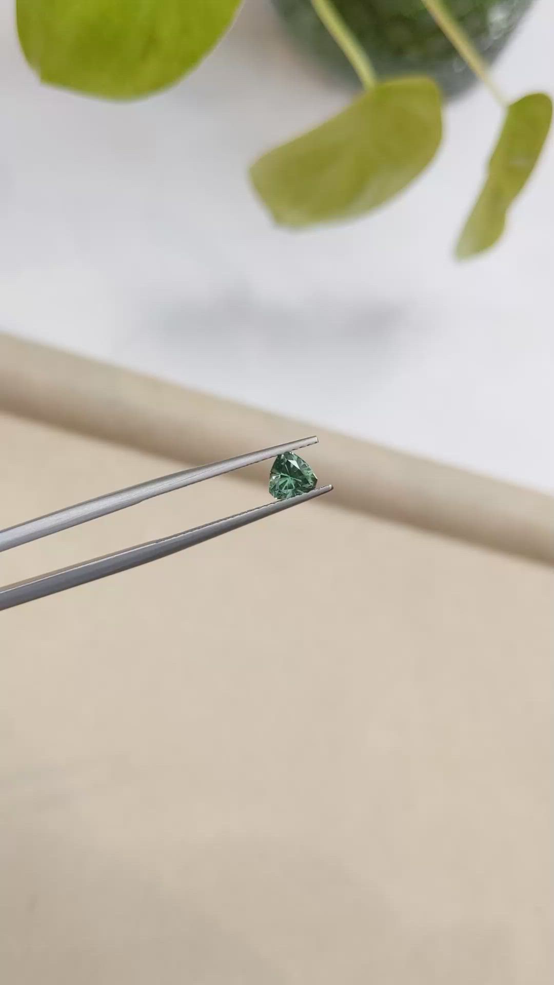 0.66 Ct. Green Sapphire from Montana Size Video