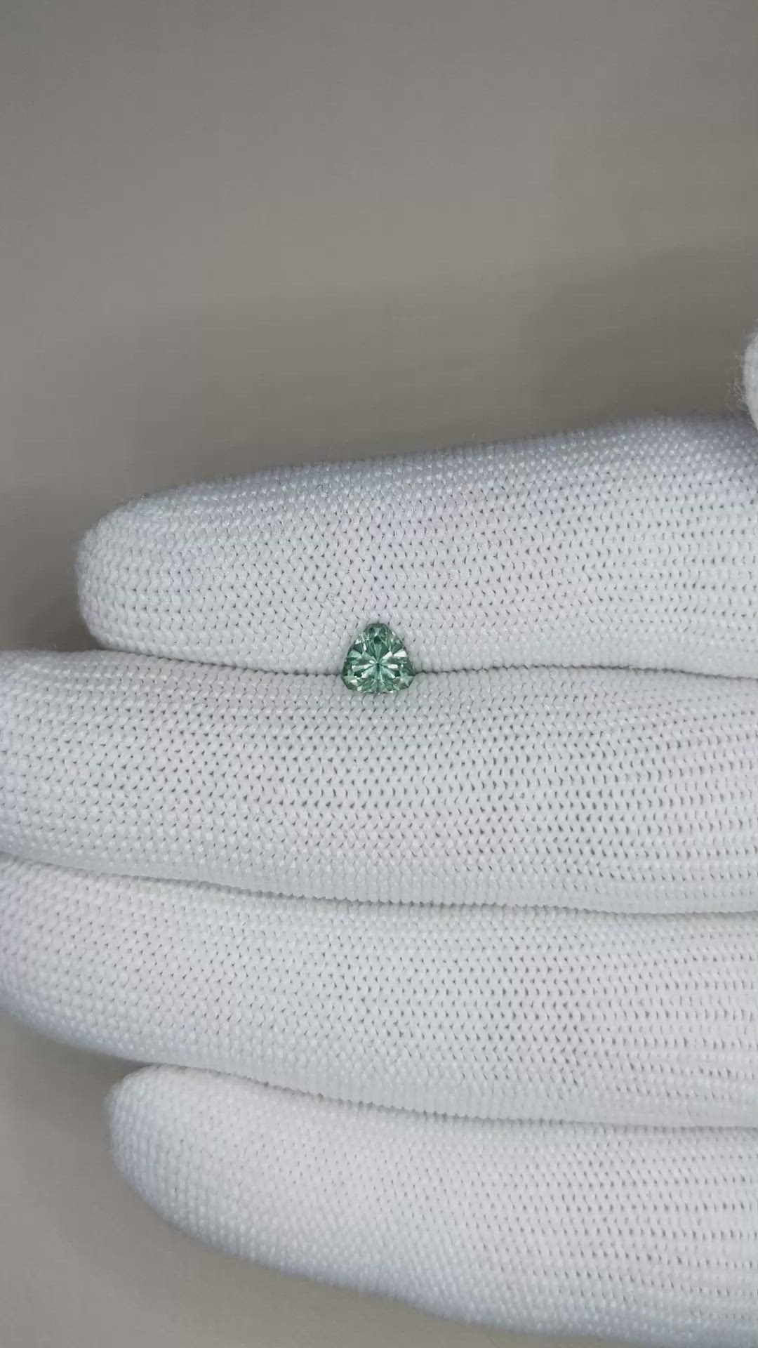 0.66 Ct. Green Sapphire from Montana Size Video