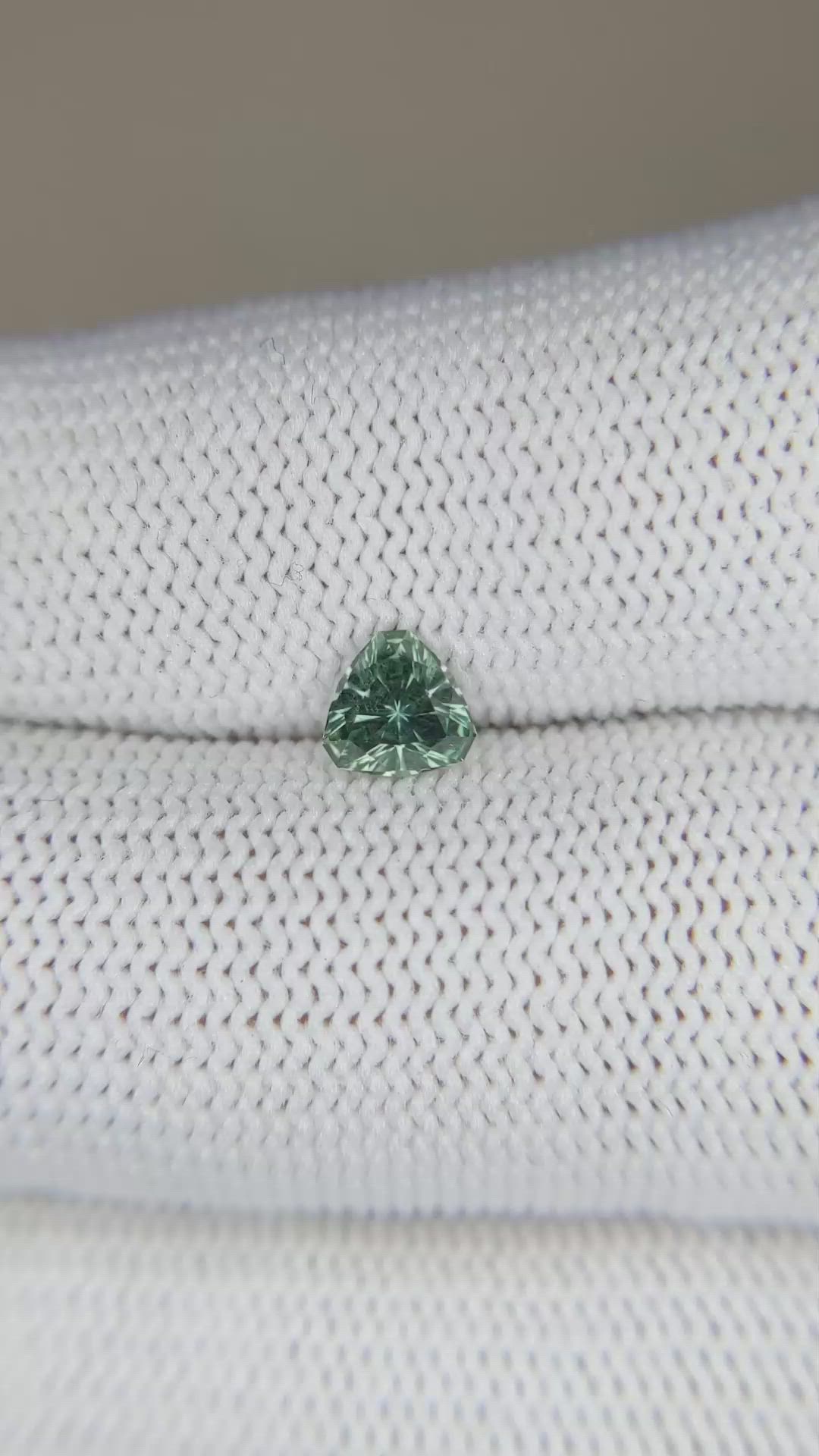 0.66 Ct. Green Sapphire from Montana Size Video