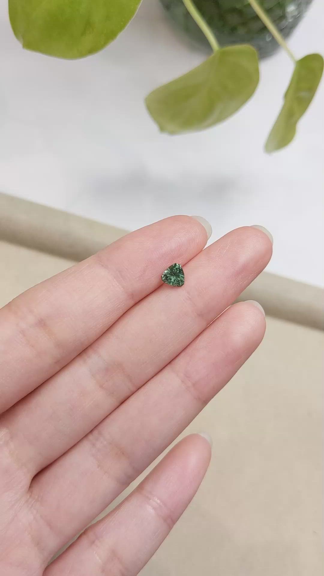 0.66 Ct. Green Sapphire from Montana Size Video