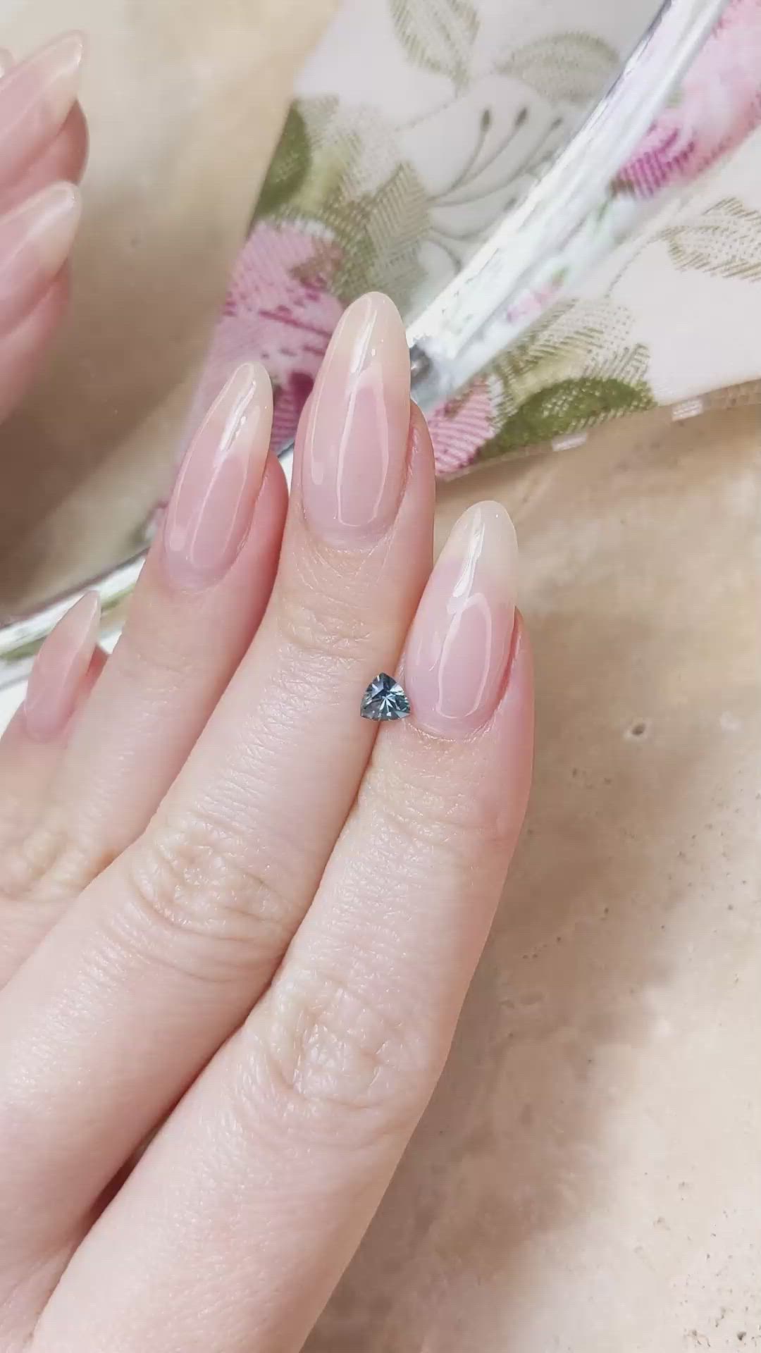 0.31 Ct. Greenish Blue Sapphire from Montana Size Video