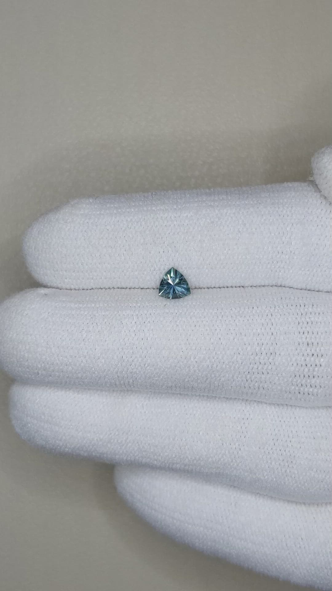 0.31 Ct. Greenish Blue Sapphire from Montana Size Video