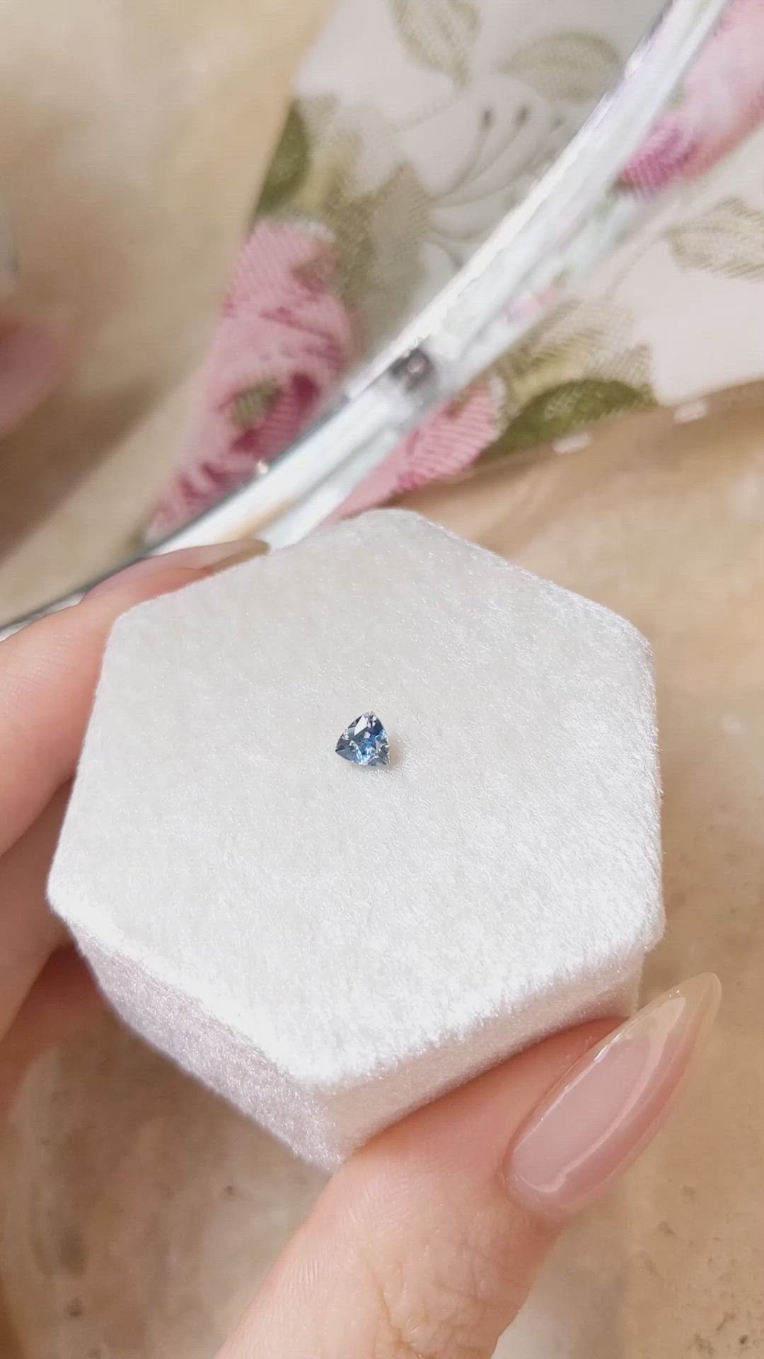 0.29 Ct. Greenish Blue Sapphire from Montana Size Video