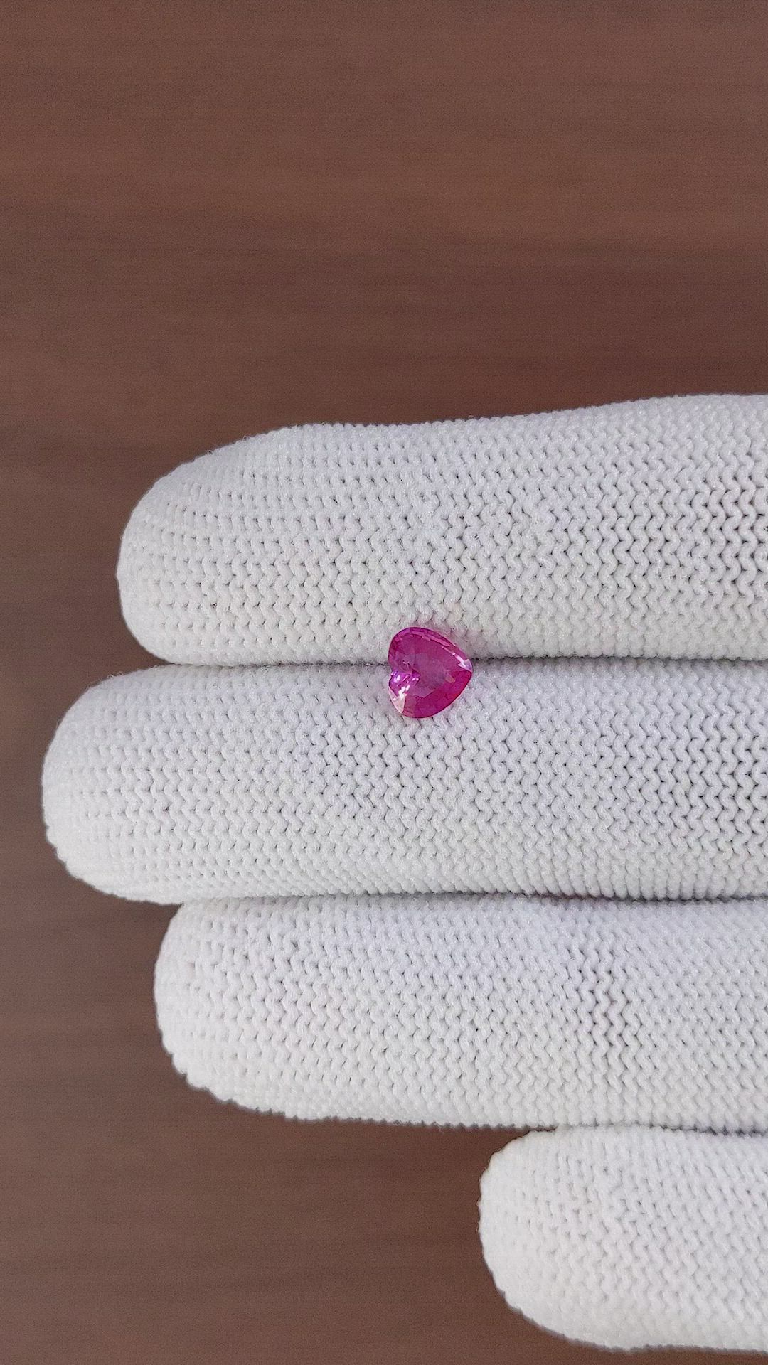 0.85 Ct. Reddish Pink Sapphire from Madagascar Size Video