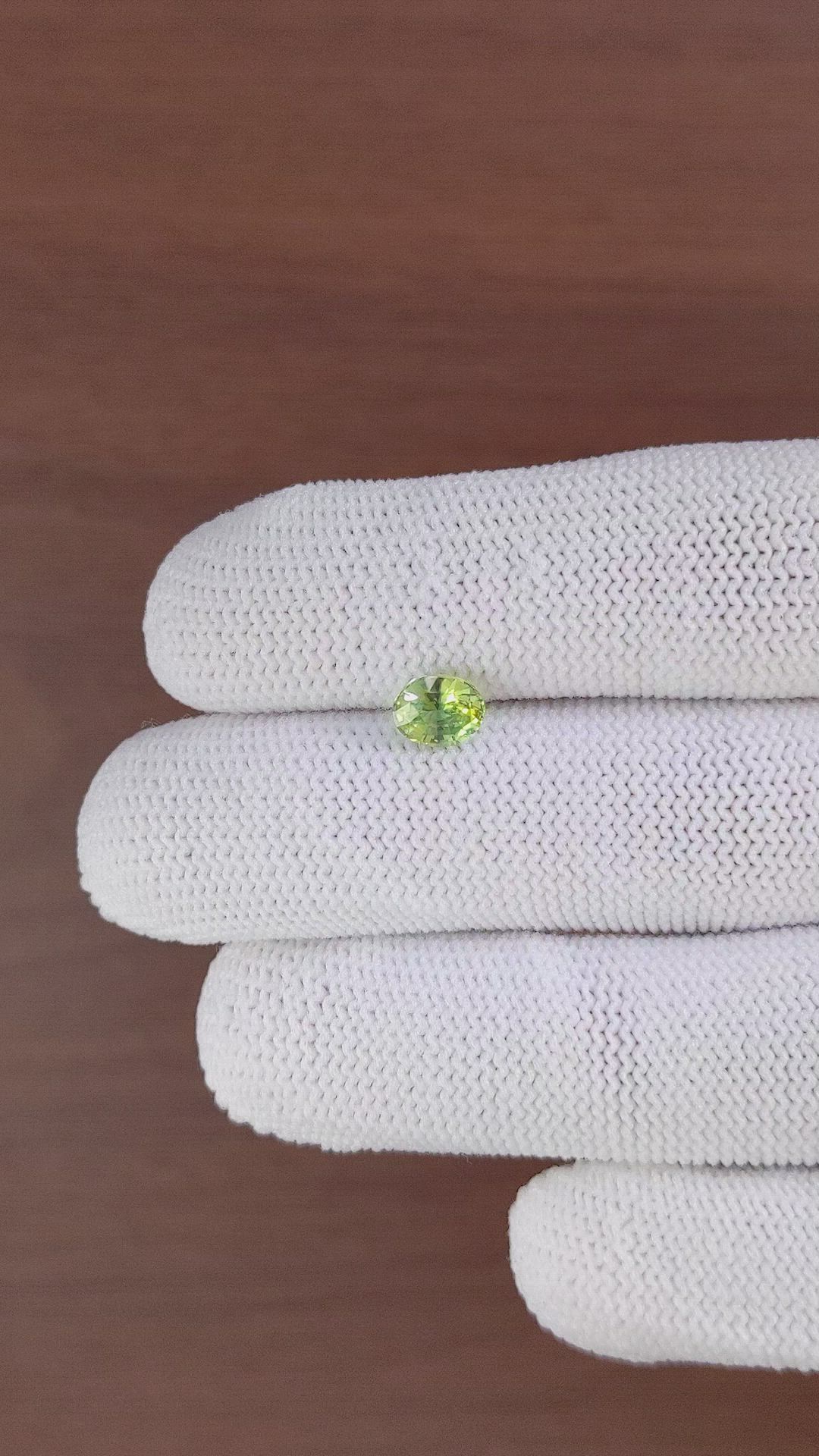 1.20 Ct. Yellowish Green Sapphire from Madagascar Size Video