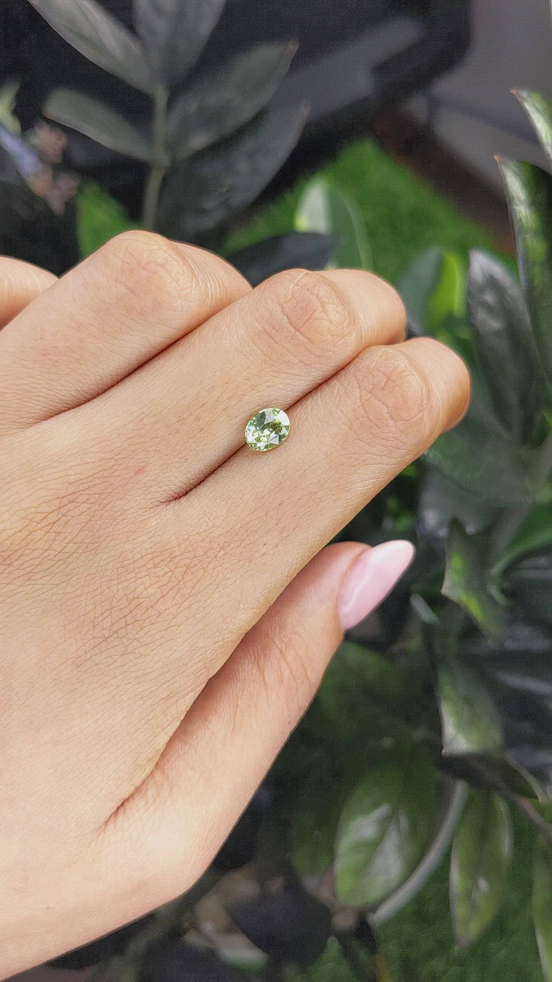 1.20 Ct. Yellowish Green Sapphire from Madagascar Size Video
