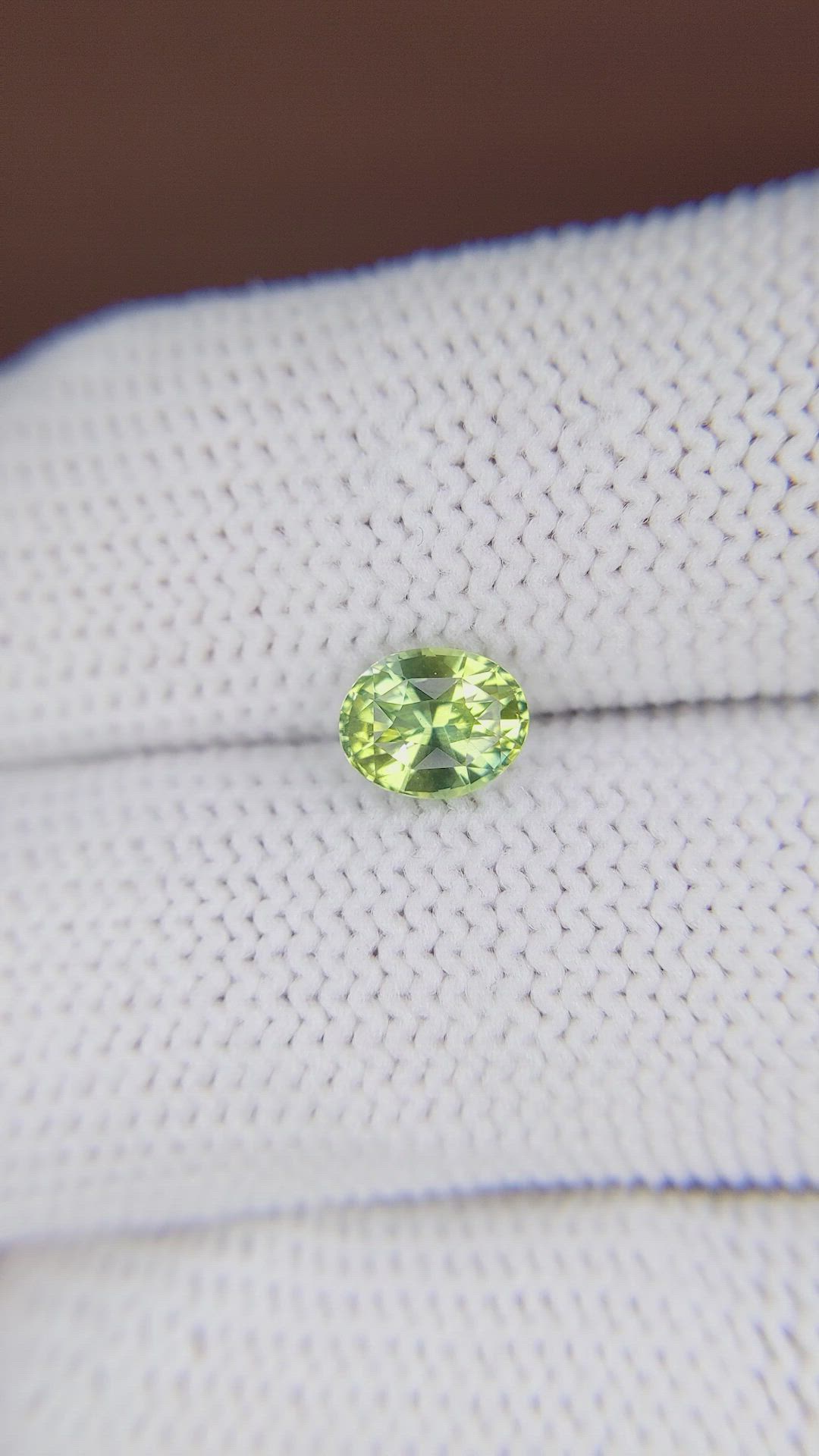 1.20 Ct. Yellowish Green Sapphire from Madagascar Size Video