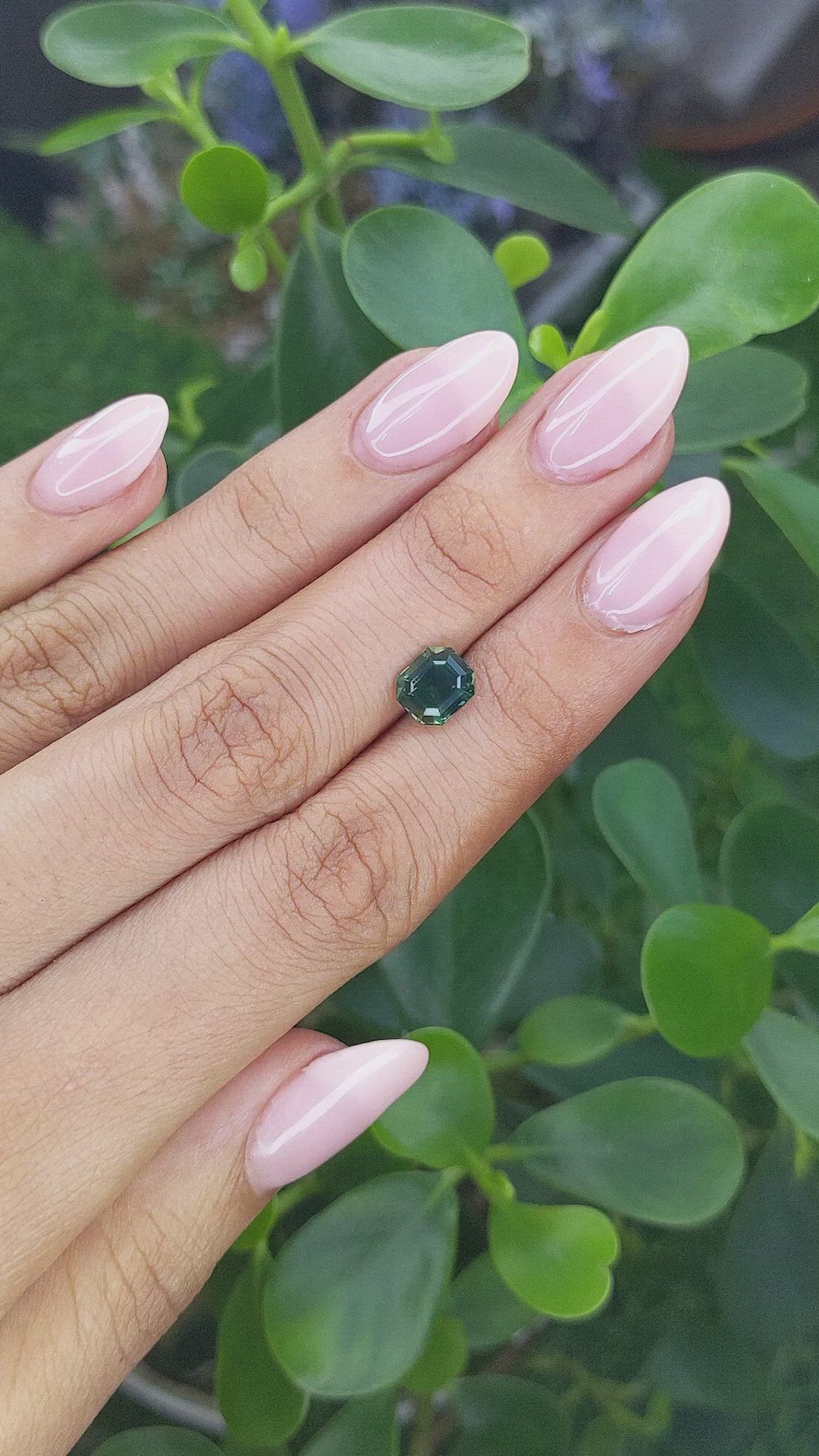 2.10 Ct. Bluish Green Sapphire from Madagascar Size Video