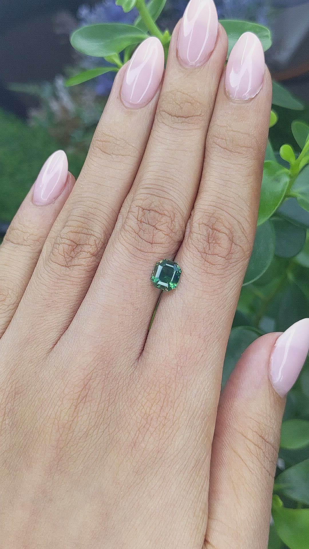 2.10 Ct. Bluish Green Sapphire from Madagascar Size Video