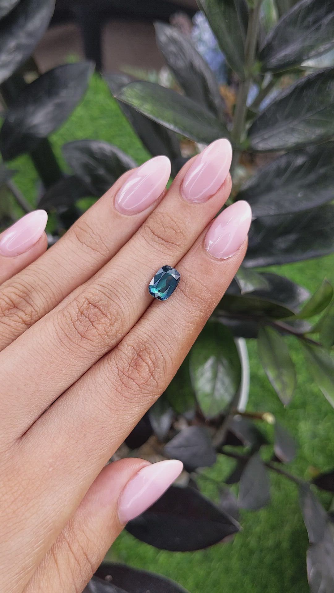 2.55 Ct. Greenish Blue Sapphire from Madagascar Size Video