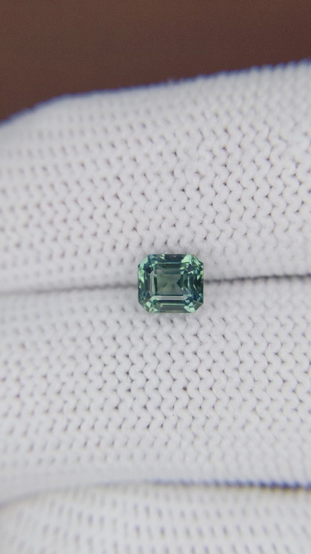 1.04 Ct. Bluish Green Sapphire from Madagascar Size Video